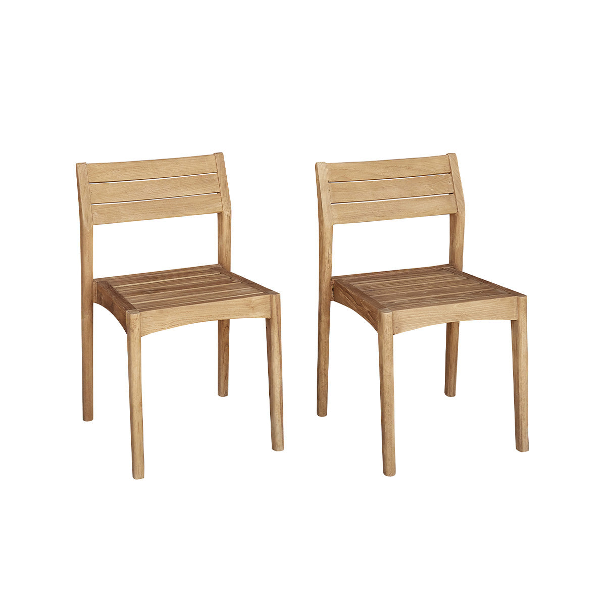 Berah Getah Hortense chaise jardin teck recyclé lot de 2