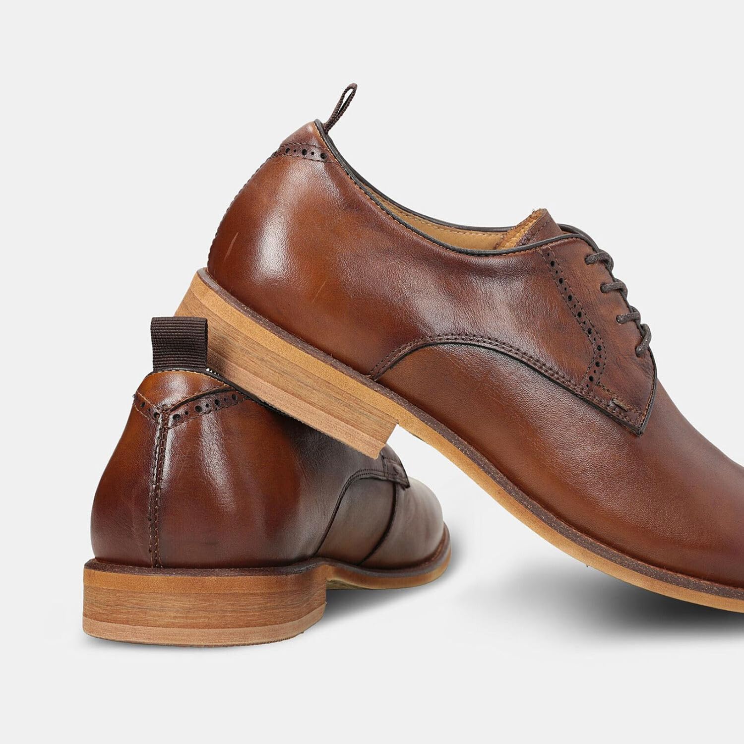 Bata derby homme cuir à lacets ville marron