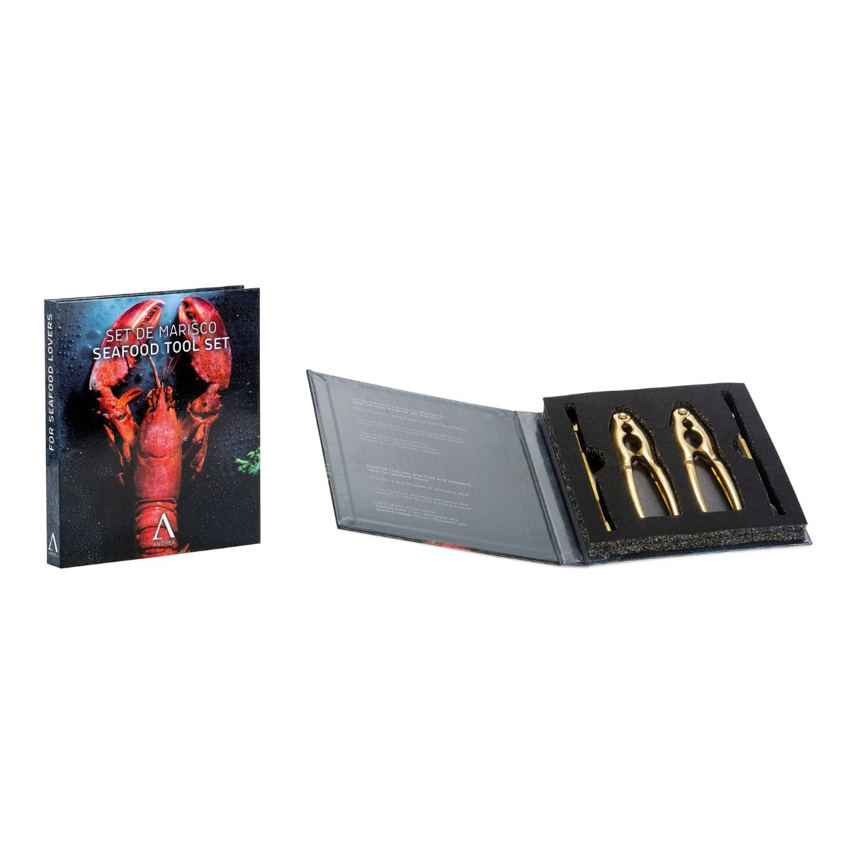Andrea House kit ouvre-huîtres acier doré fruits de mer