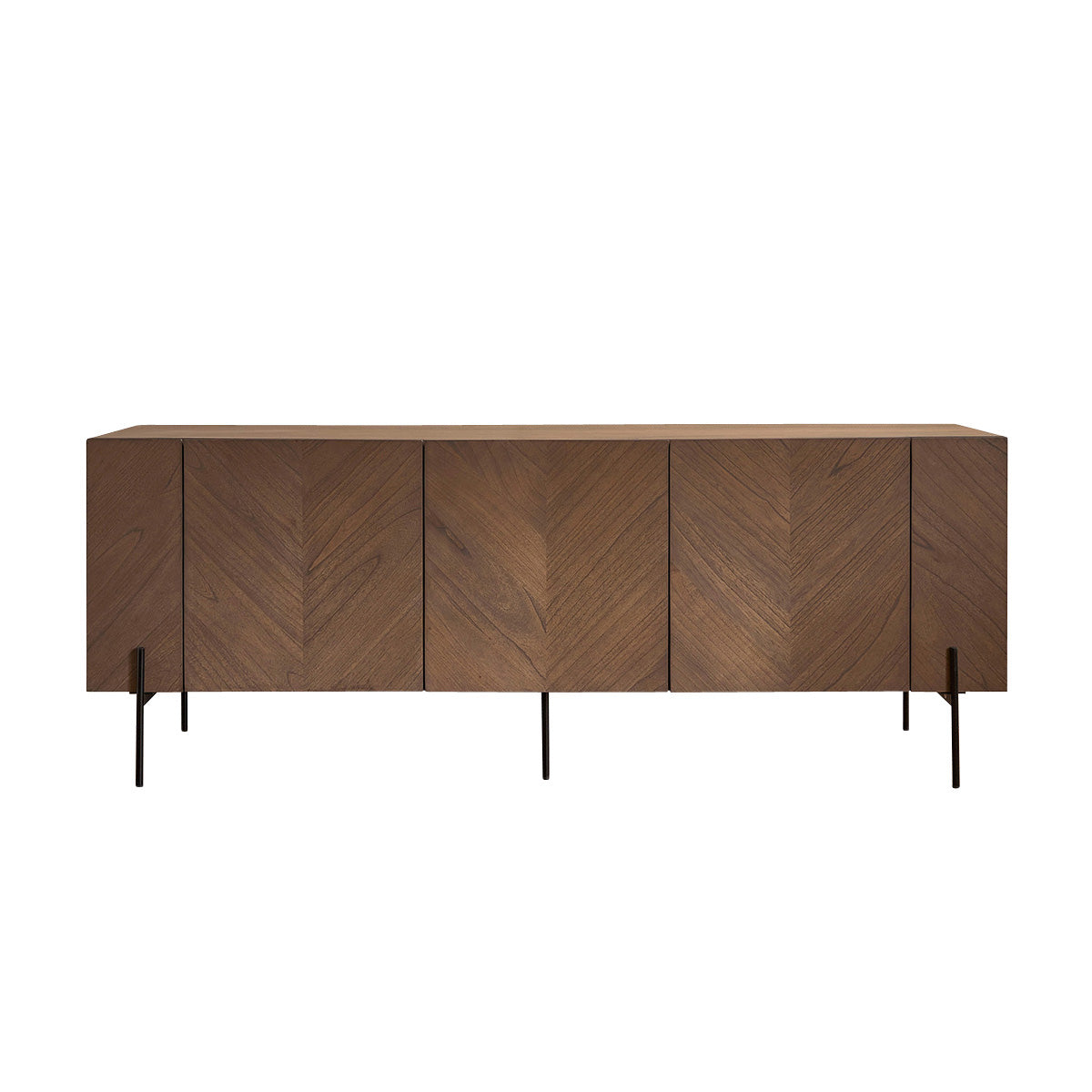 Berah Getah Calix buffet mindi métal noyer 200 cm 3 portes
