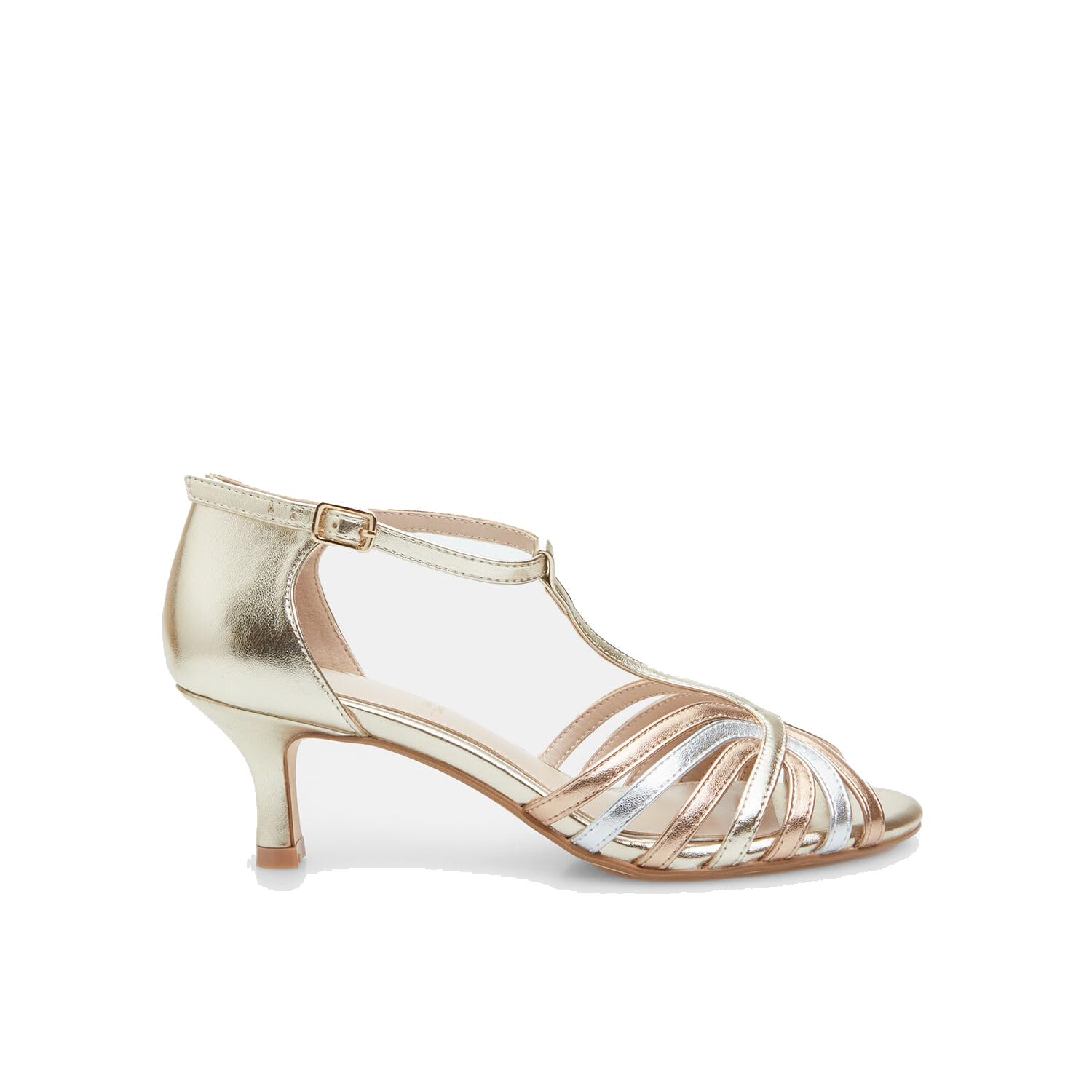 Bata Sandales femme talon 6 cm T-bar croisées