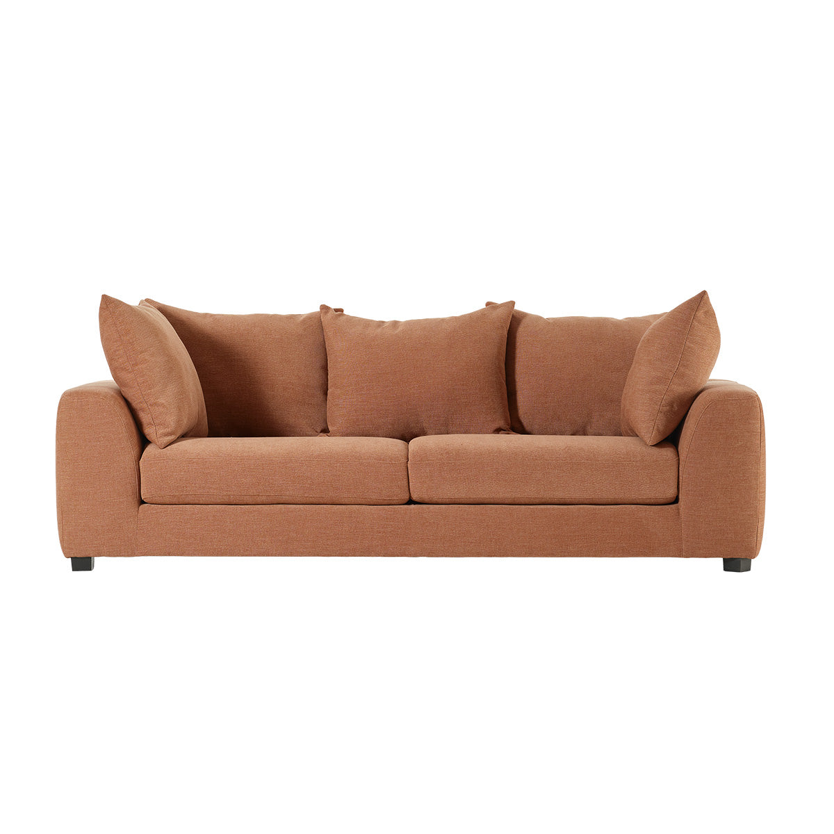Berah Getah Edmond canapé droit 4 places lin terracotta