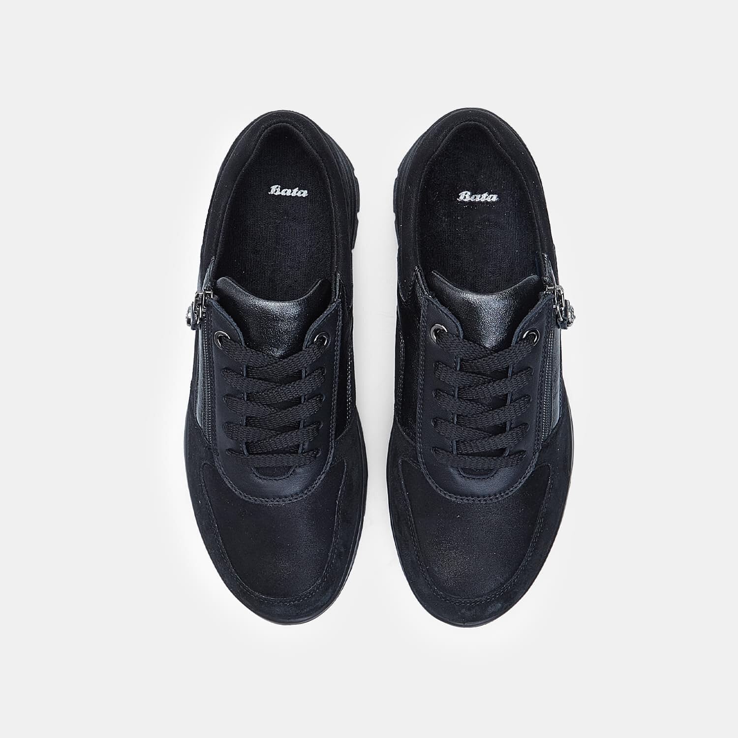 Bata Chaussures à lacets derbies femme daim zip confortable