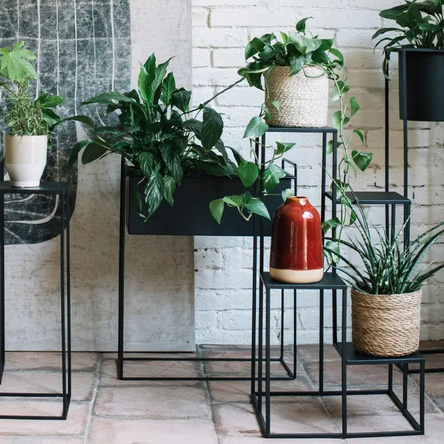 Andrea House Décor support plante métal noir