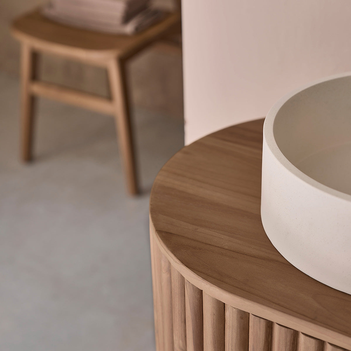 Berah Getah Belize meuble salle de bain teck 140 cm suspendu