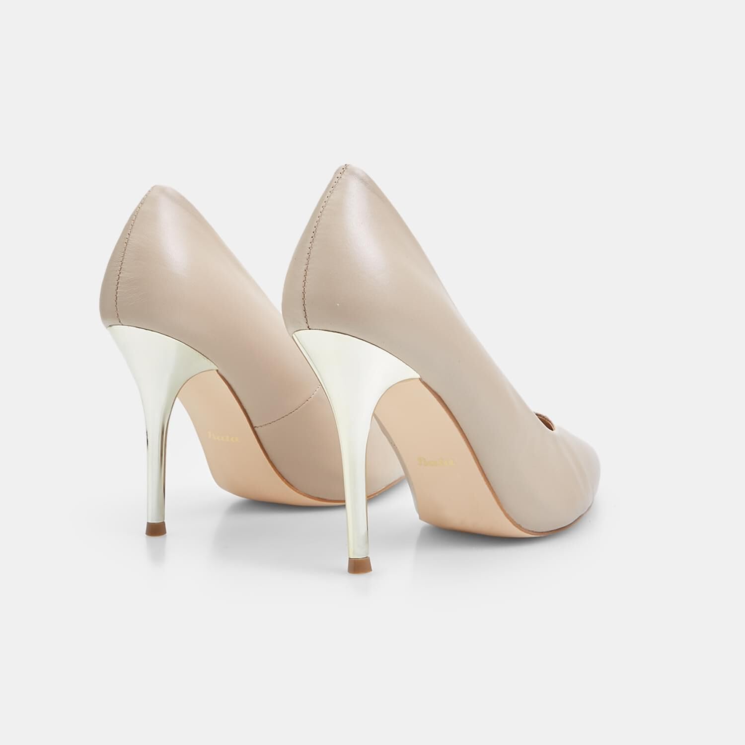 Bata Chaussures à talons Escarpins doré cuir pointu