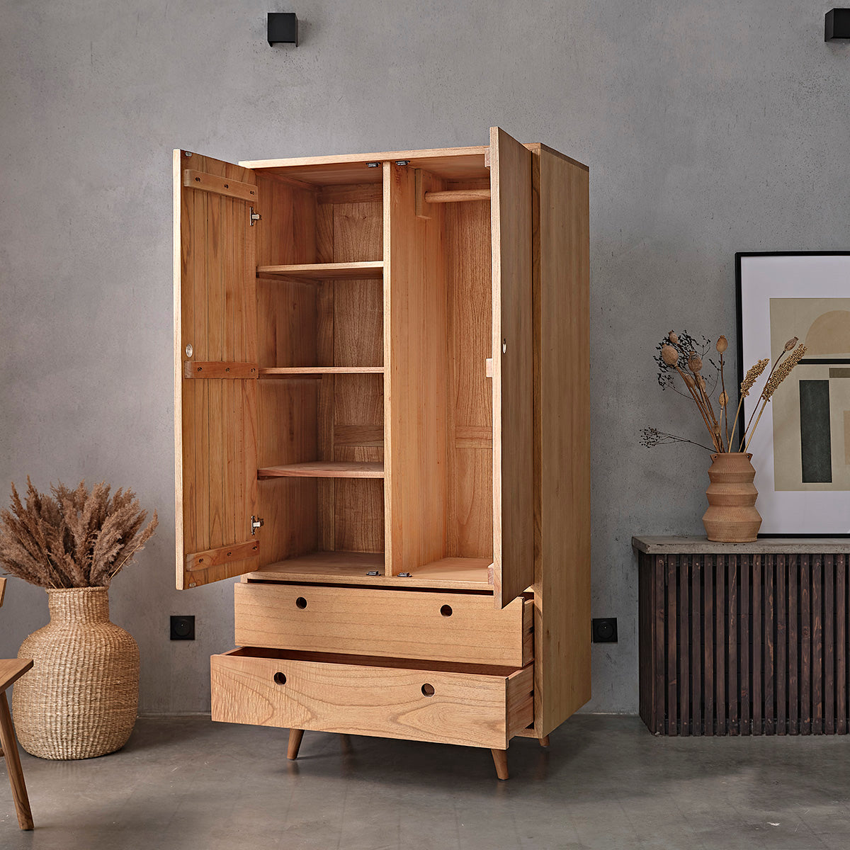 Berah Getah Esmée Oslo armoire mindi 190 cm 2 portes