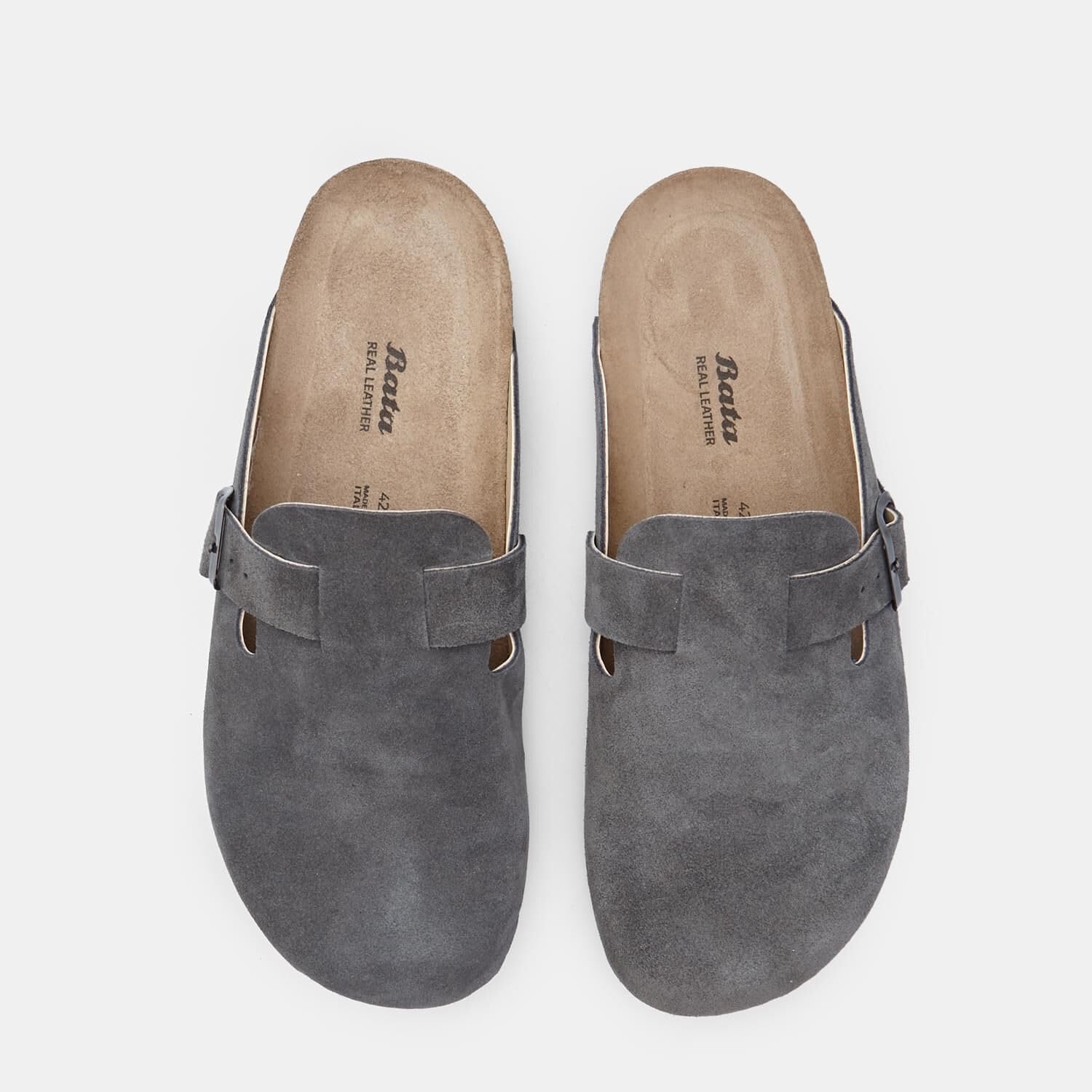 Bata Sandales Mules en suède homme confortables