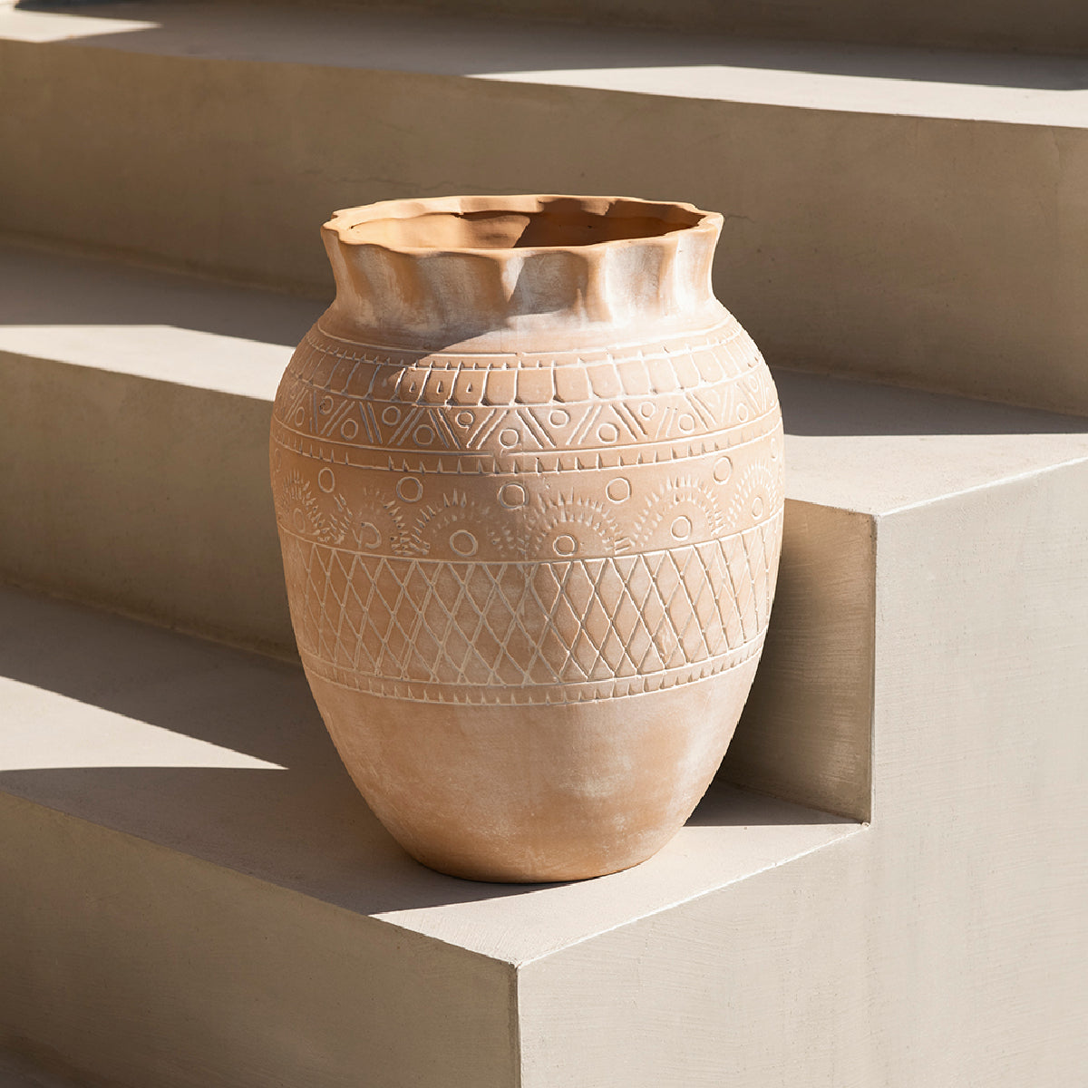 Andrea House Binibeca vase décoratif céramique beige