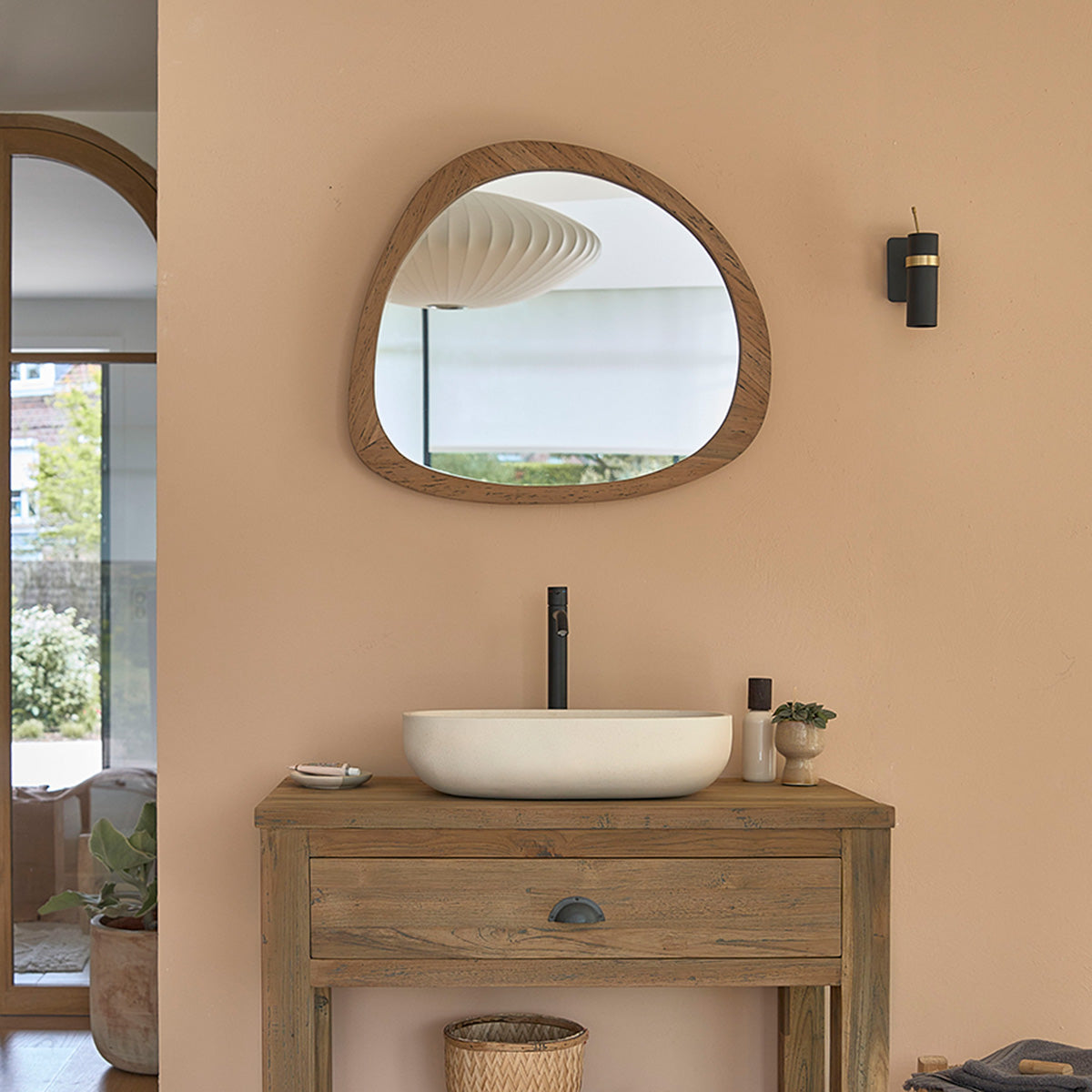 Berah Getah Austin miroir teck recyclé 70 cm