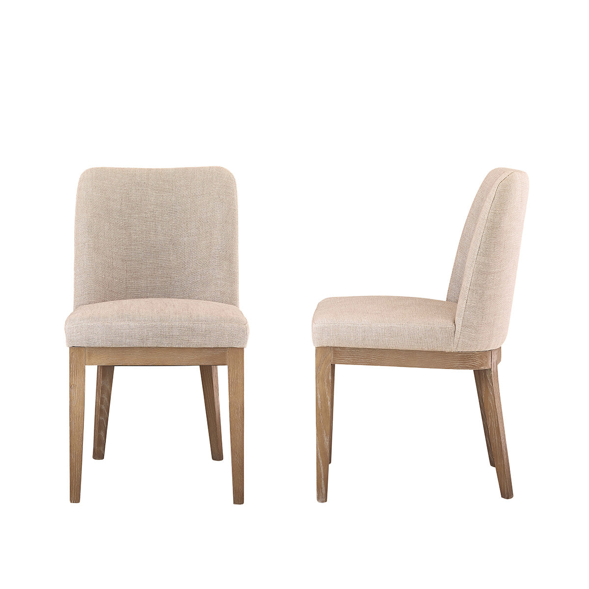 Berah Getah Margot lot 2 chaises chêne lin rembourrées