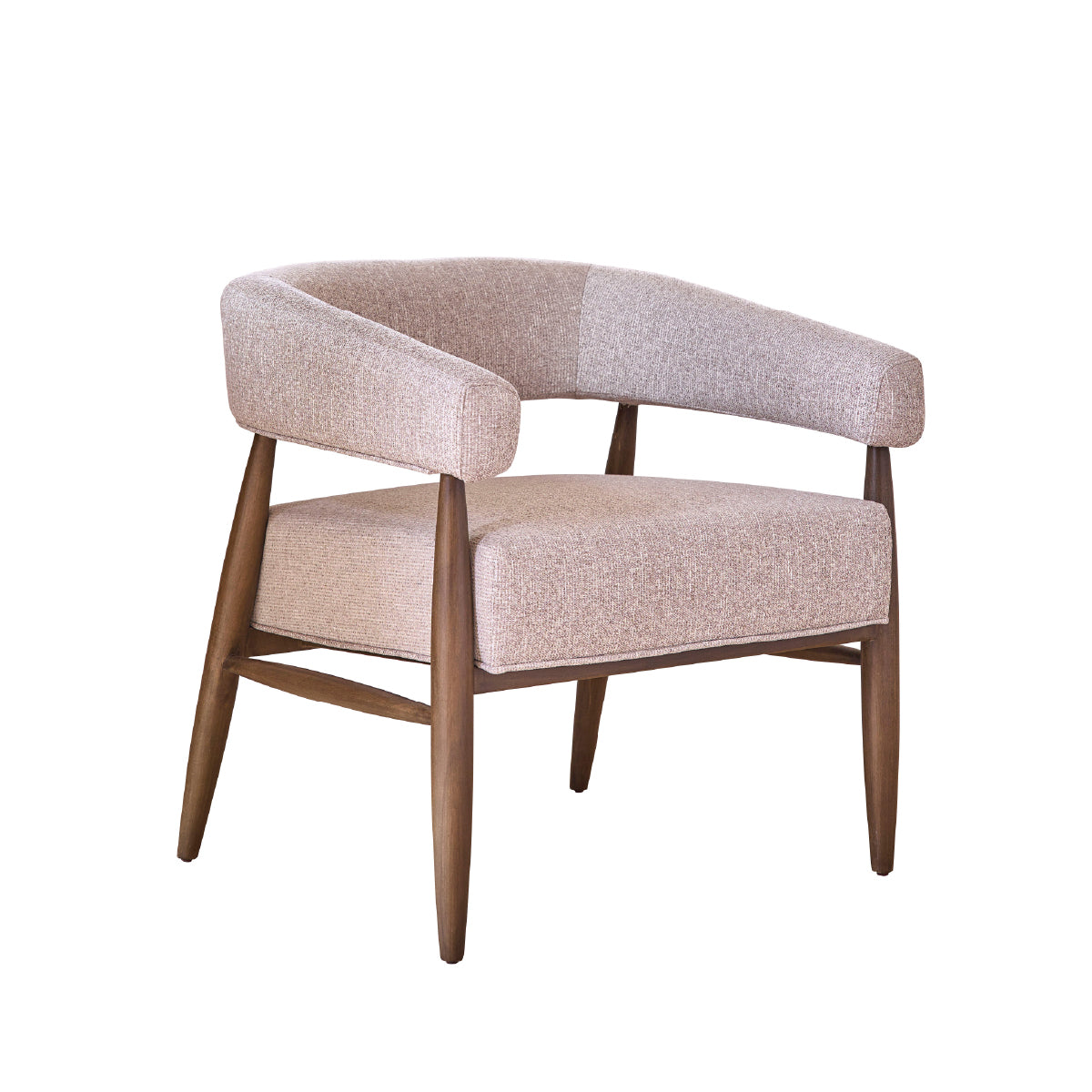 Berah Getah Éloi fauteuil hêtre tissu beige chiné