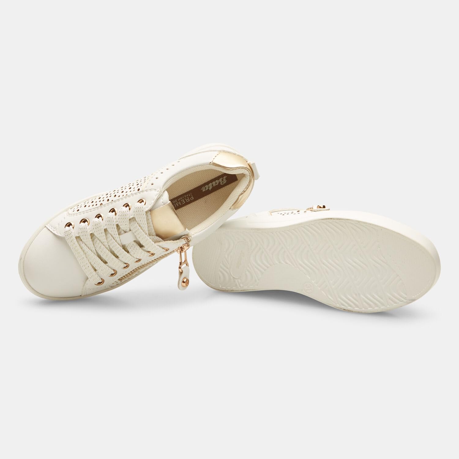 Bata sneakers fille zip perforées confort