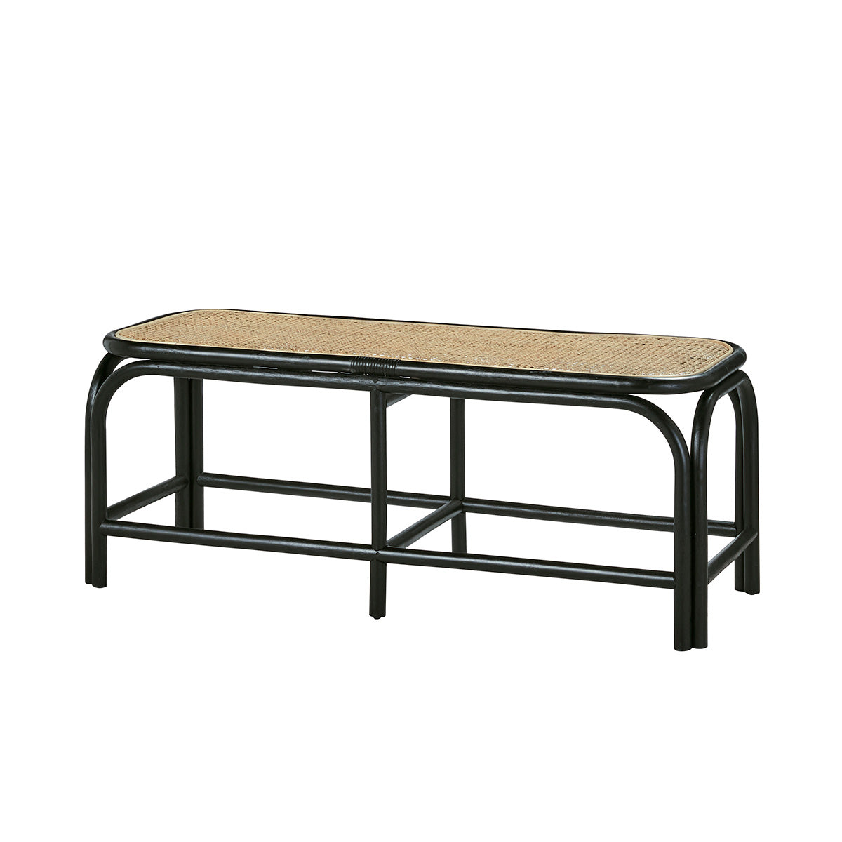 Berah Getah AVA banc rotin cannage 120 cm noir