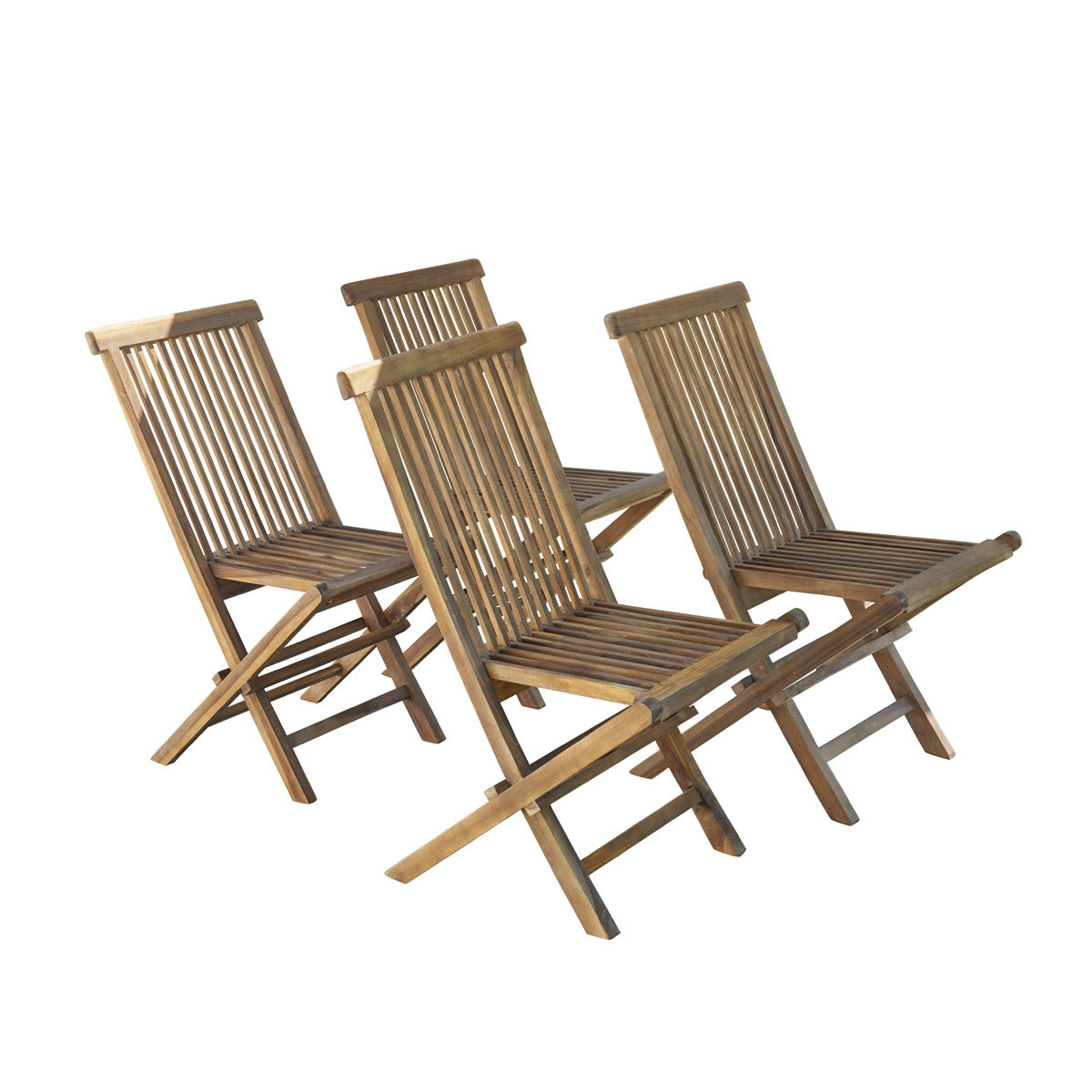 Berah Getah BALI chaise jardin teck huilé pliante lot 4