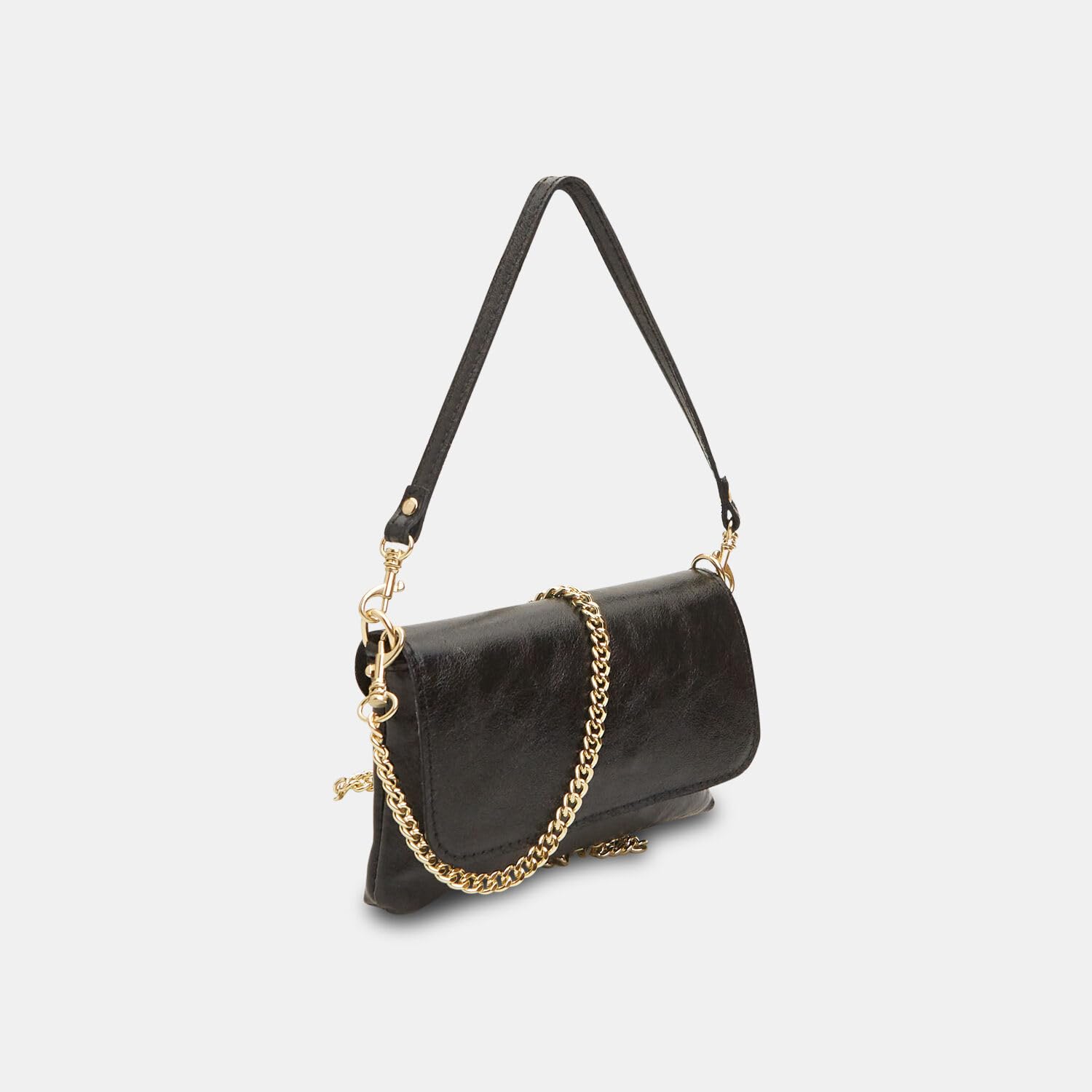 Bata Sacs bandoulière cuir noir chaîne mini
