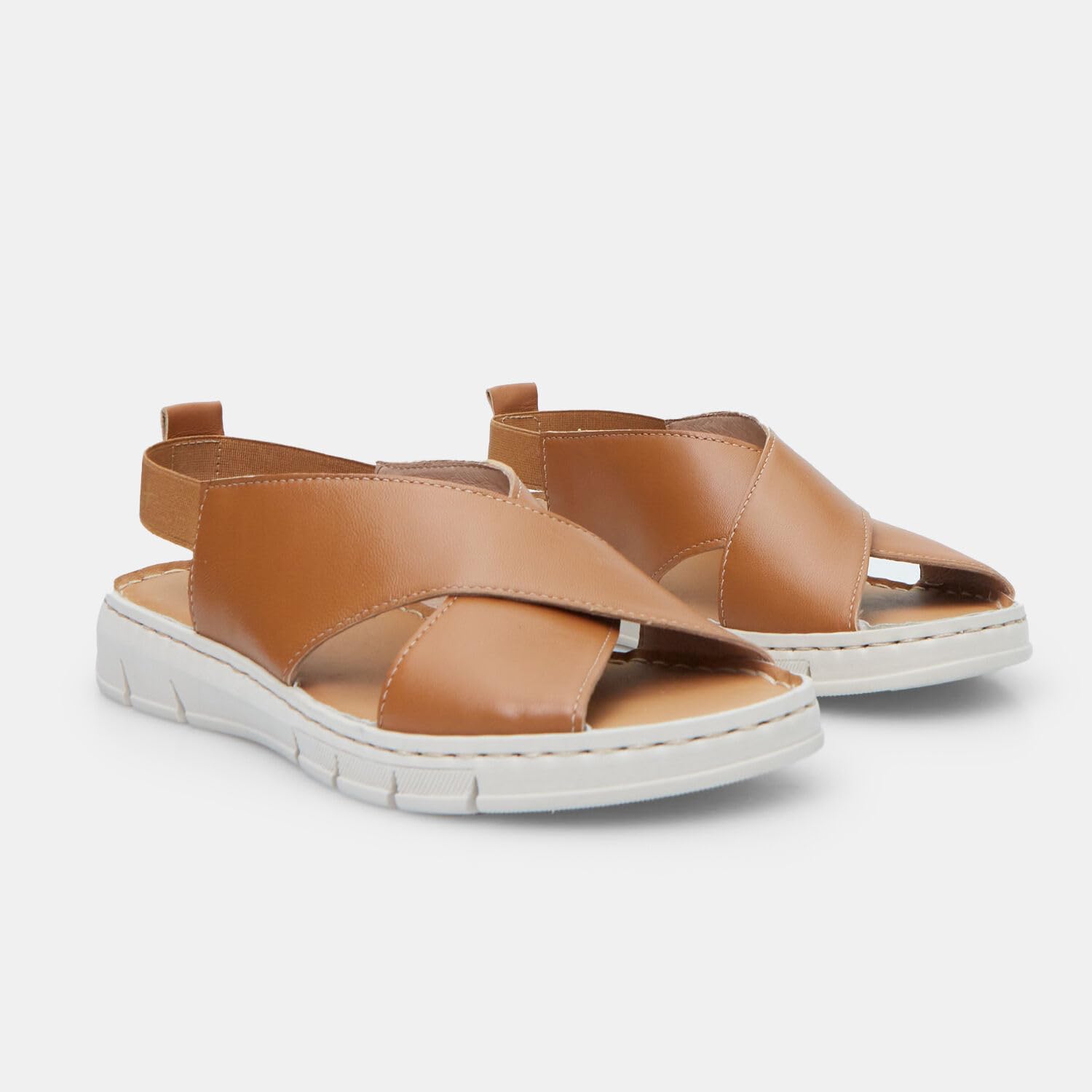 Bata Sandale Cuir Femme Bandes Croisées 35 EU