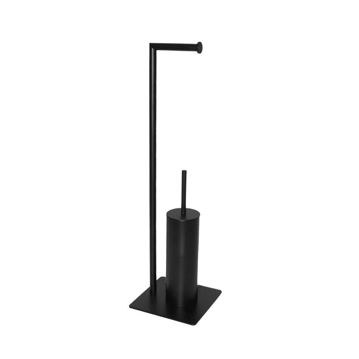 Andrea House Baño porte-rouleau WC noir avec brosse