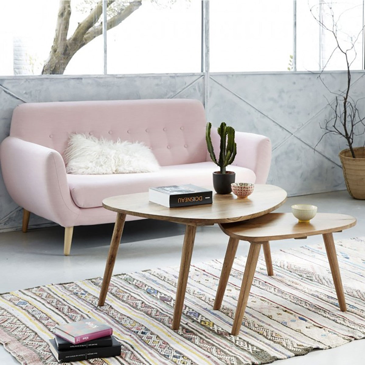 Berah Getah ODDA table basse bois 100 cm mindi