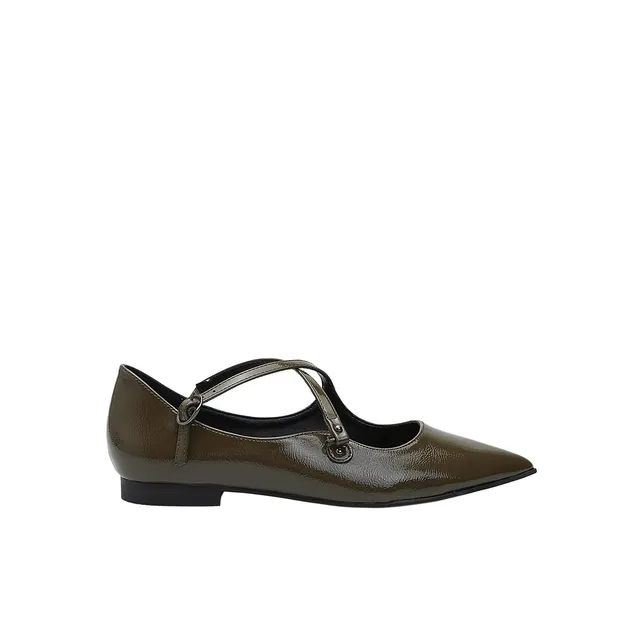 Bata Ballerines ballerine femme verte double bande