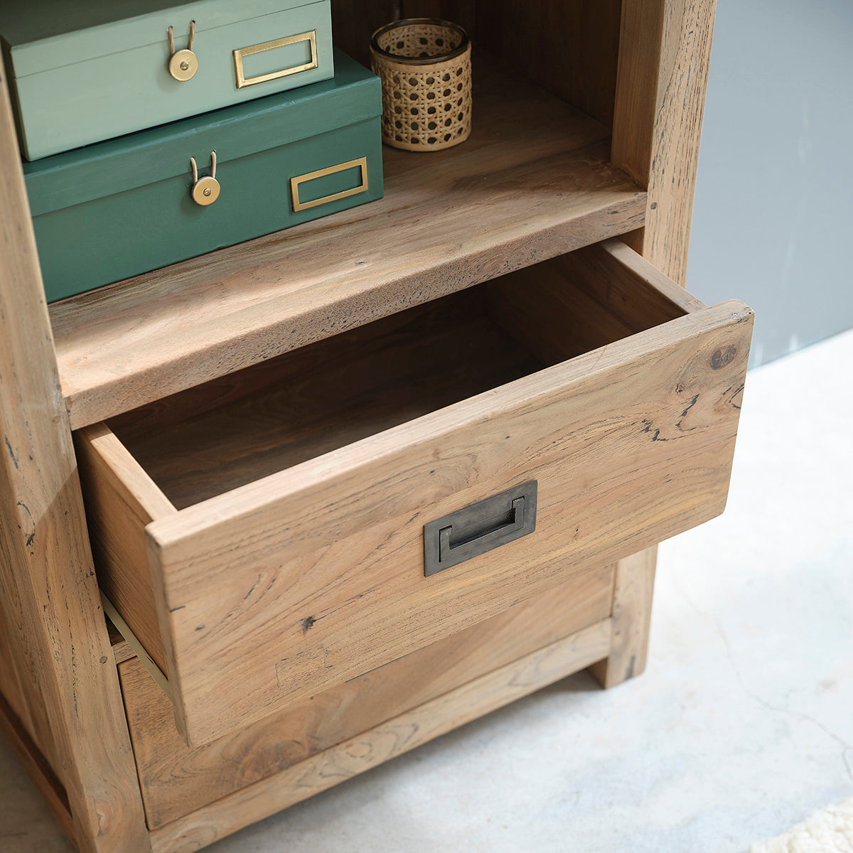 Berah Getah Cargo bibliothèque teck recyclé 60 cm
