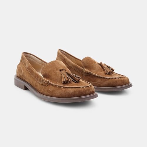 Bata Mocassins Femme Daim Pompons Élégants
