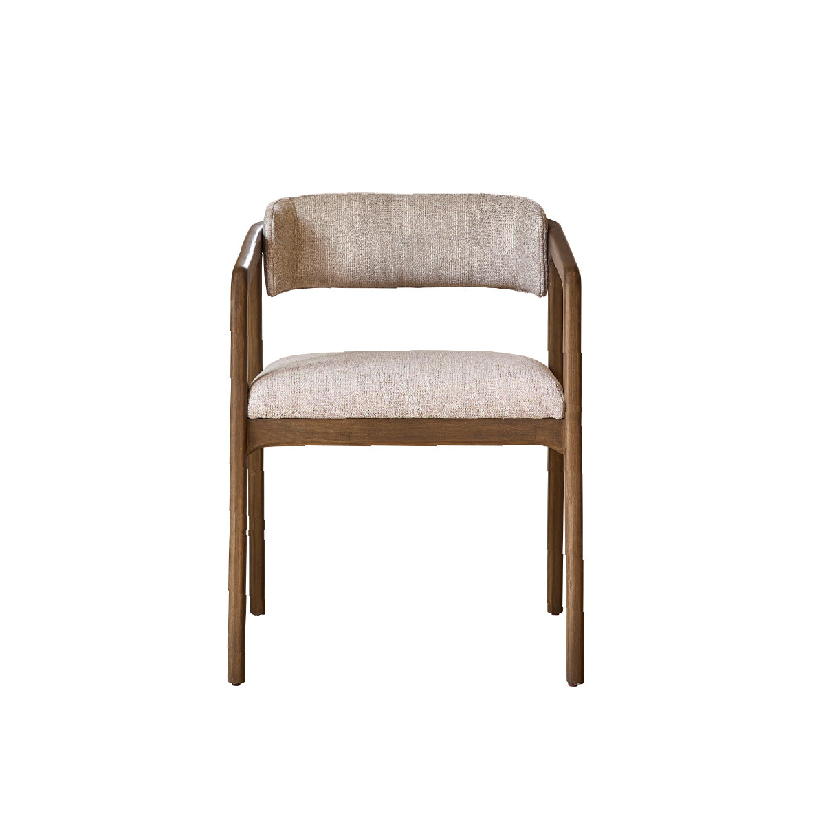 Berah Getah Éloi chaise bois hêtre tissu beige chiné