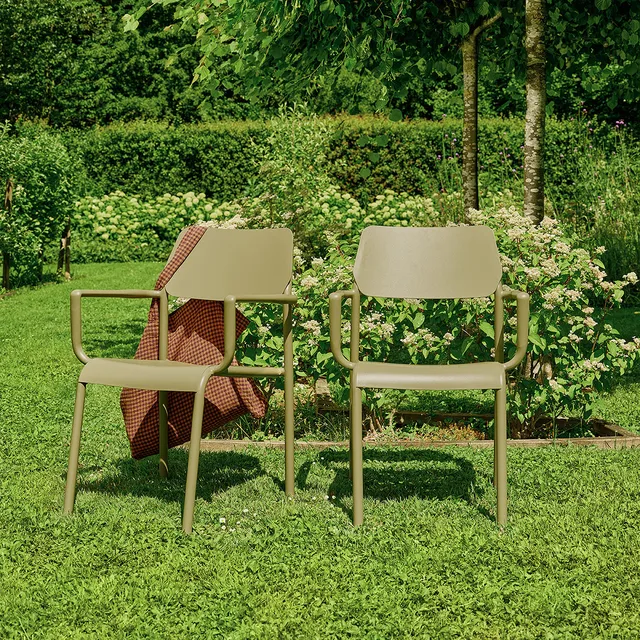 Berah Getah SARO fauteuil jardin aluminium lot de 2 beige