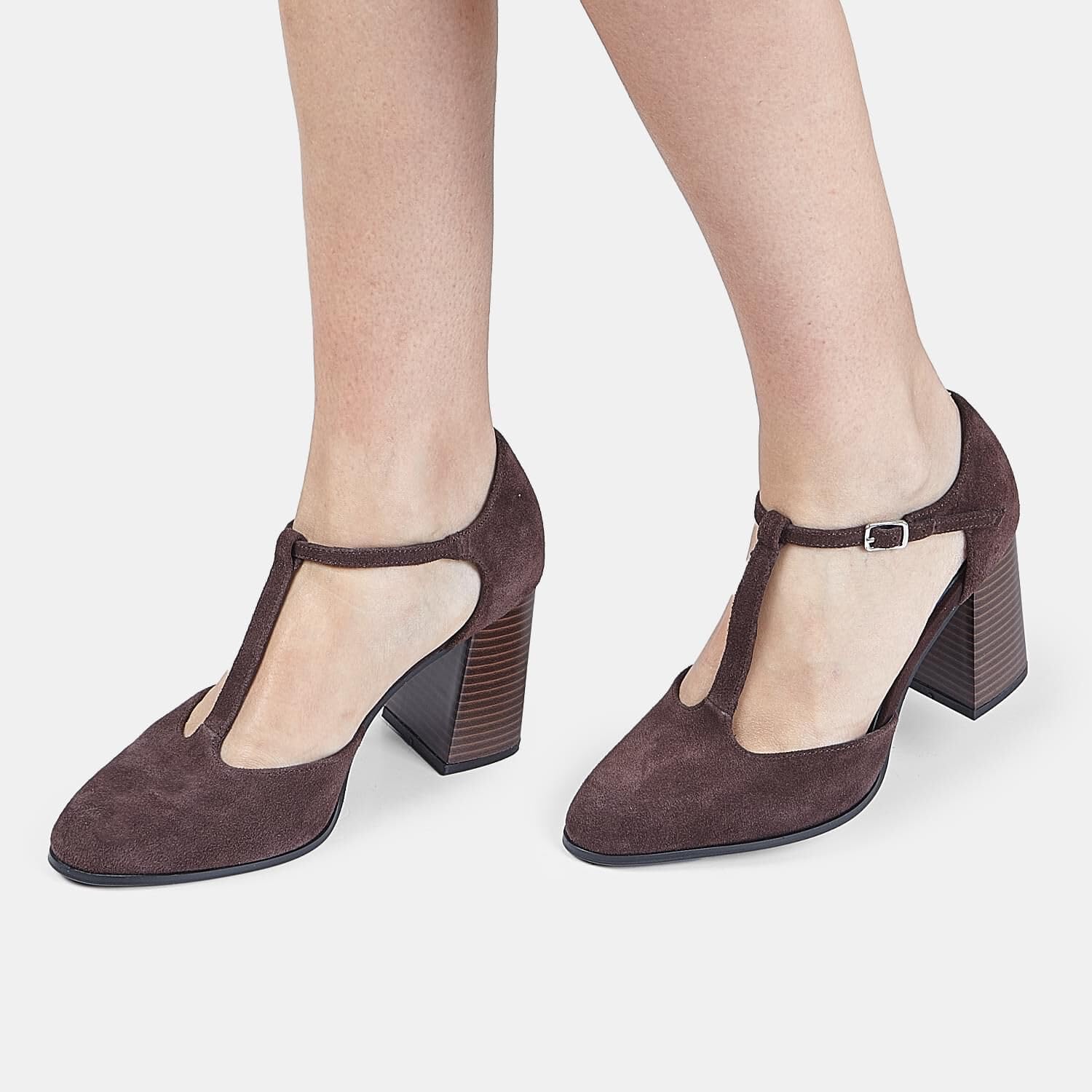 Bata Escarpins T-Bar daim femme élégants confortables