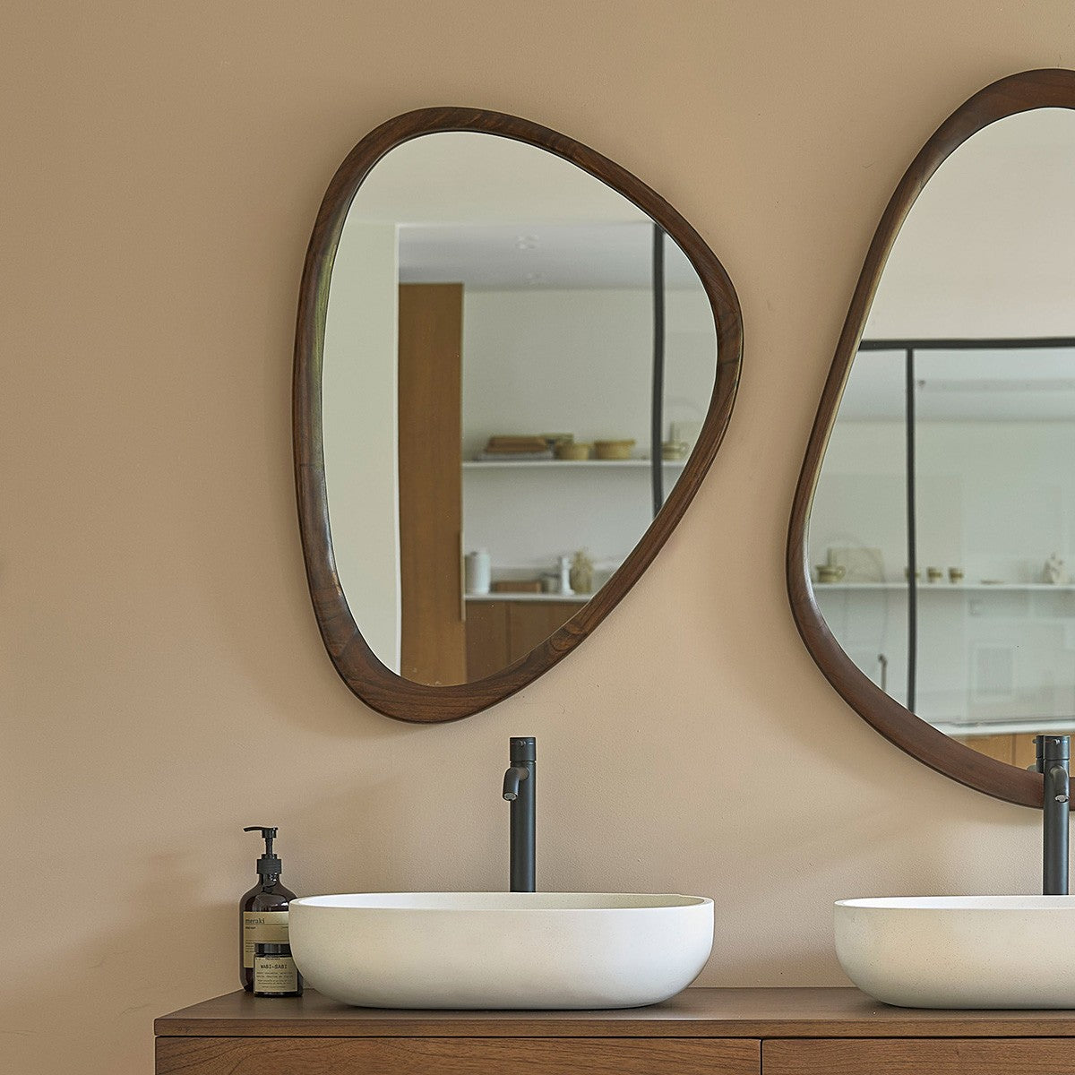 Berah Getah VINTAGE Miroir mindi 75x60 cm noyer