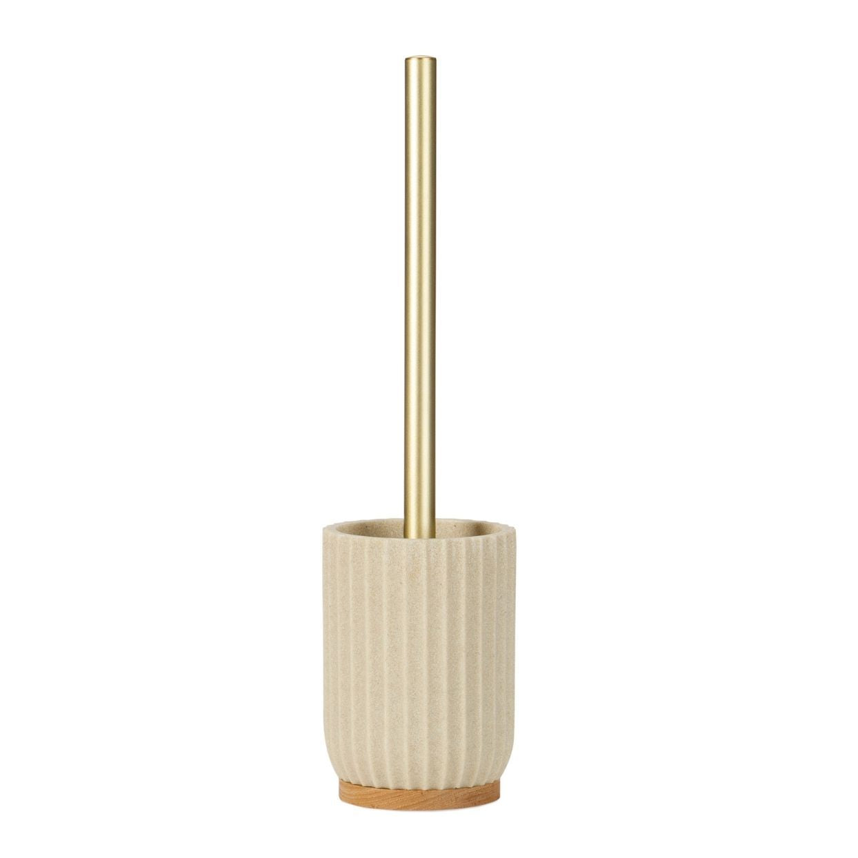 Andrea House brosse WC bois résine beige
