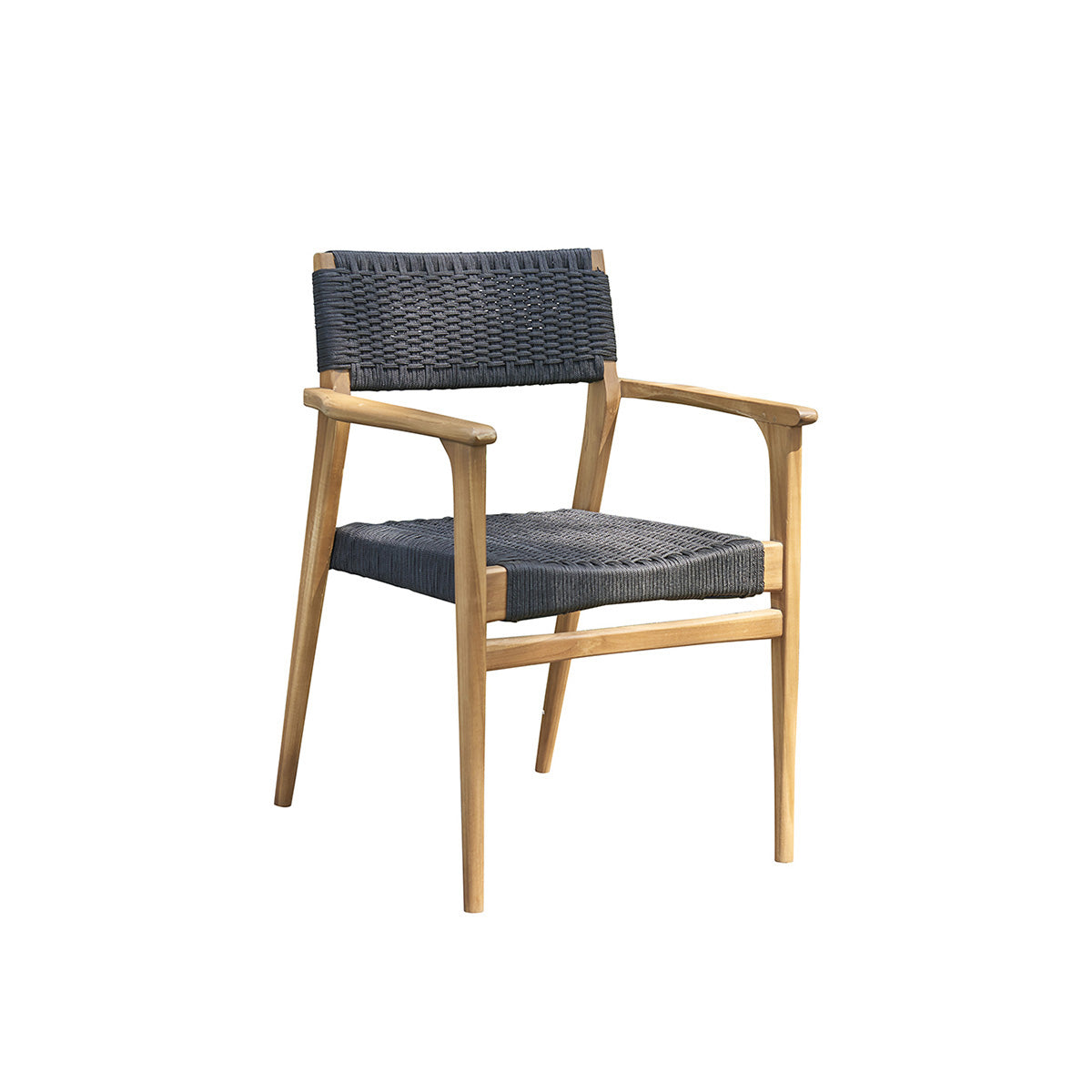 Berah Getah Esther fauteuil de jardin teck cordage noir