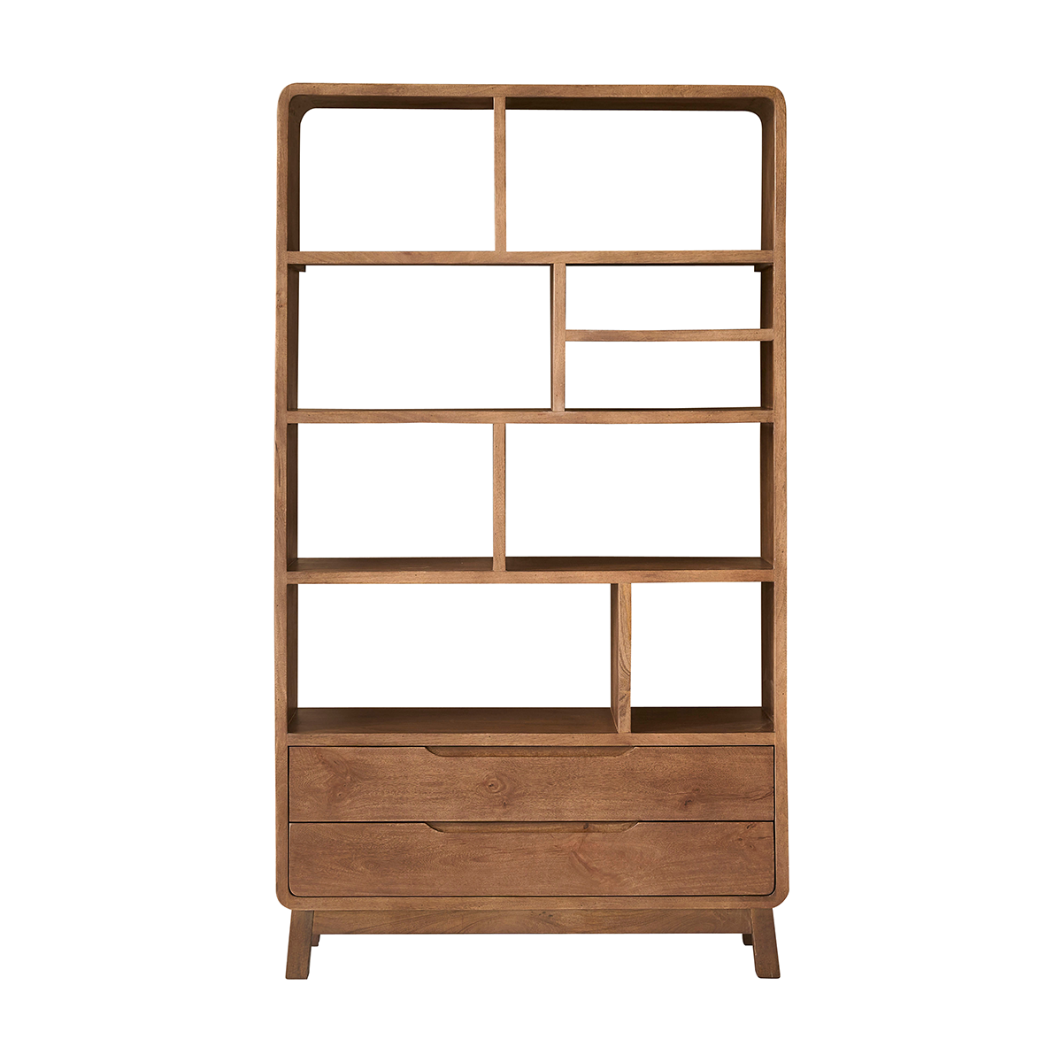 Berah Getah Nova bibliothèque manguier massif 118 cm 2 tiroirs