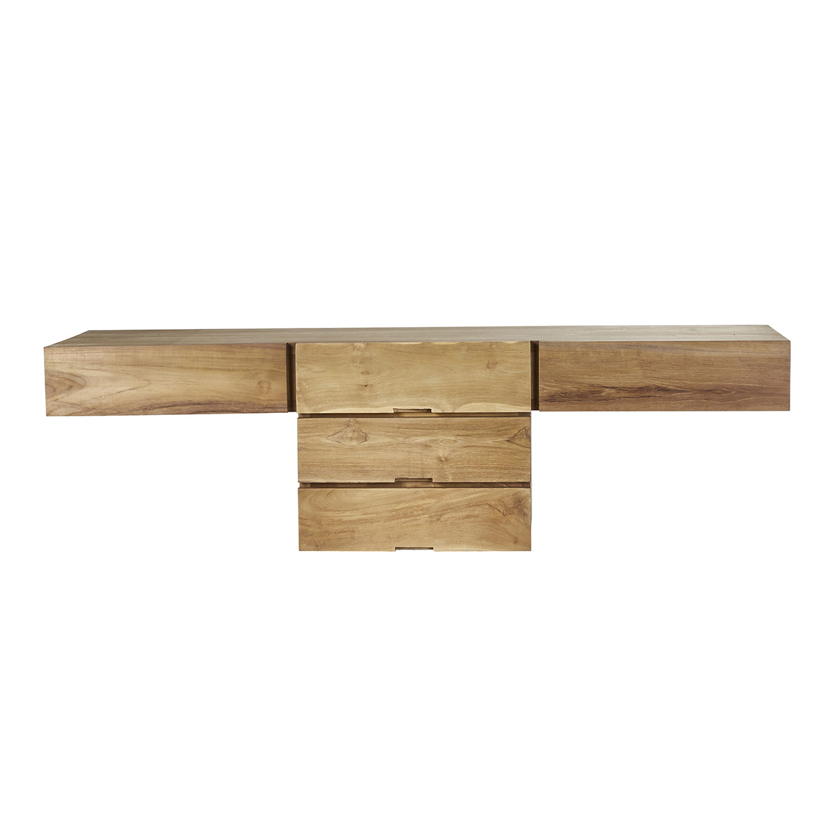Berah Getah MILAN meuble vasque teck suspendu 160 cm 3 tiroirs