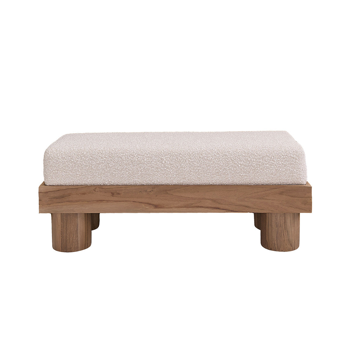 Berah Getah Théodore banc teck bouclette 100 cm entrée