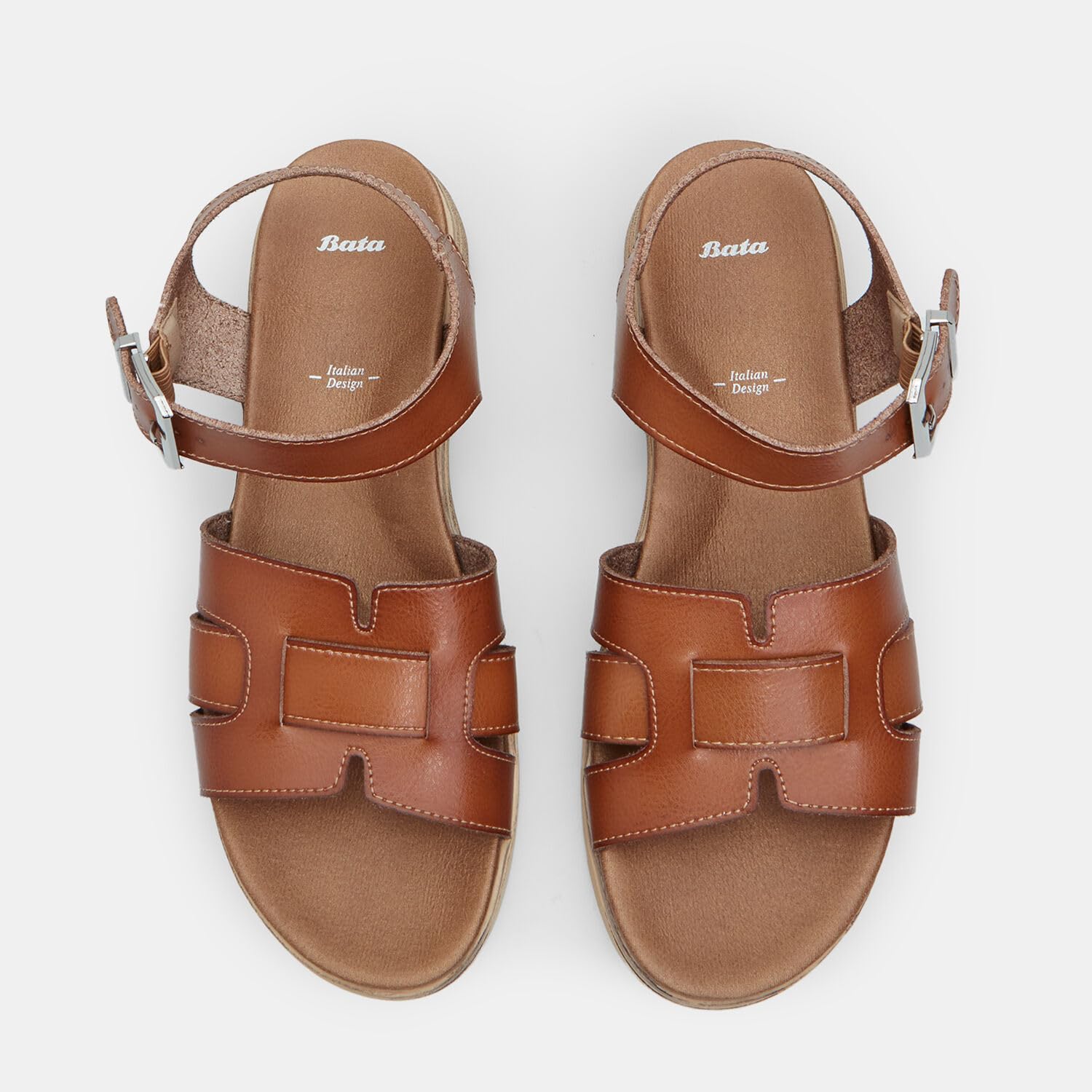 Bata Sandales femme compensées 3,5 cm brides croisées