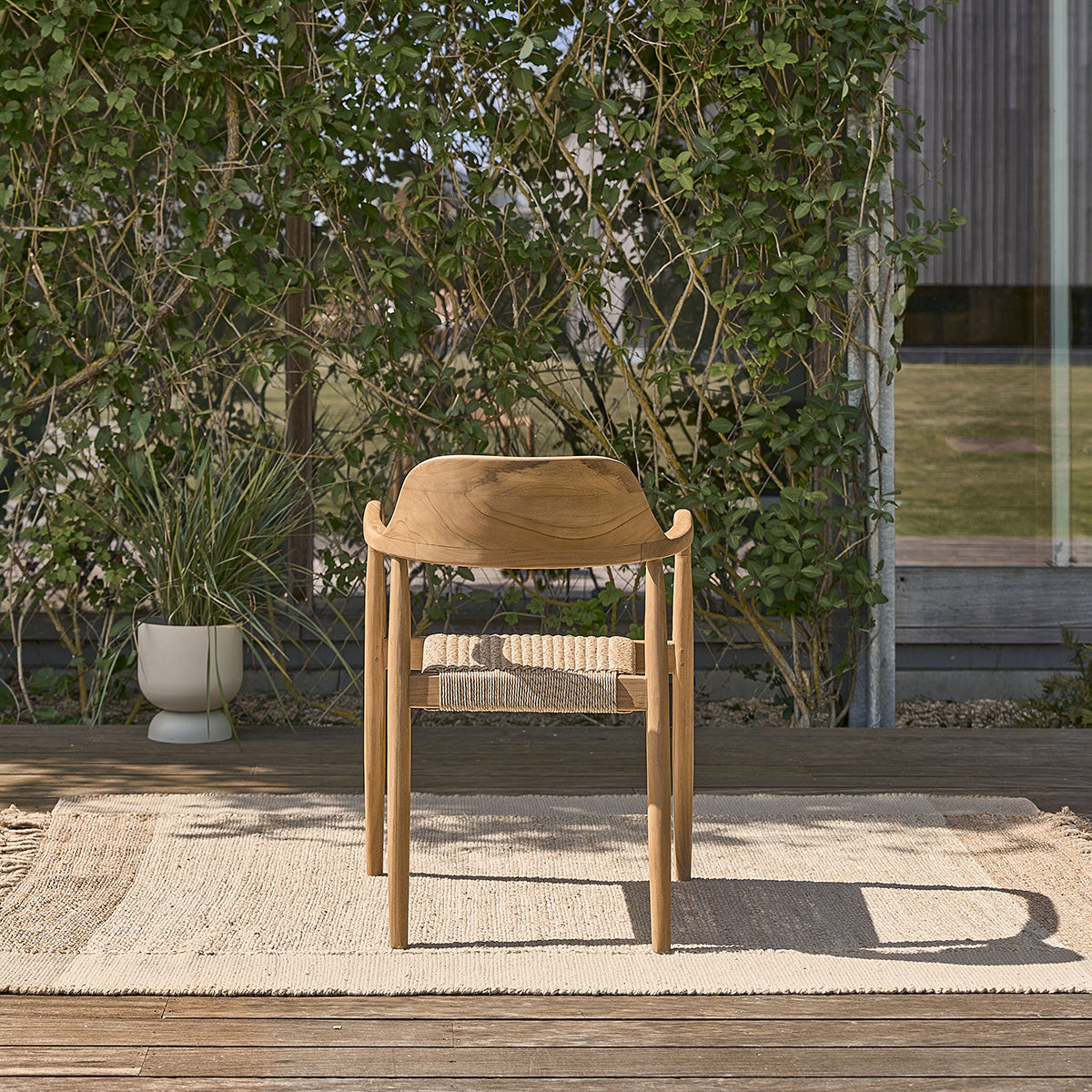 Berah Getah Alizé fauteuil jardin teck cordage lot de 2