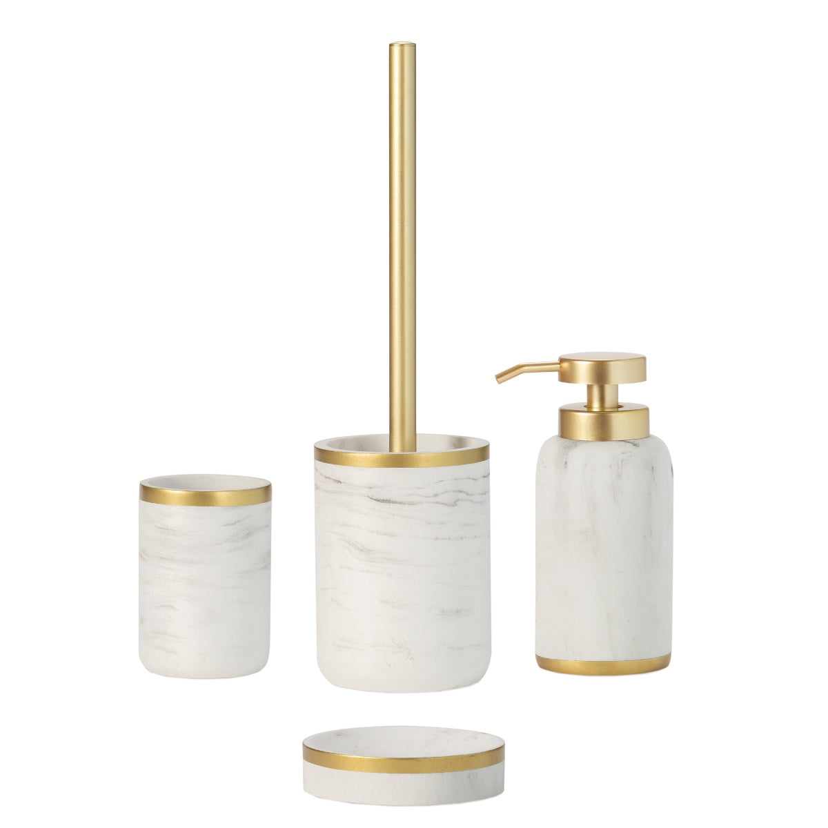 Andrea House Bain brosse WC blanc marbré