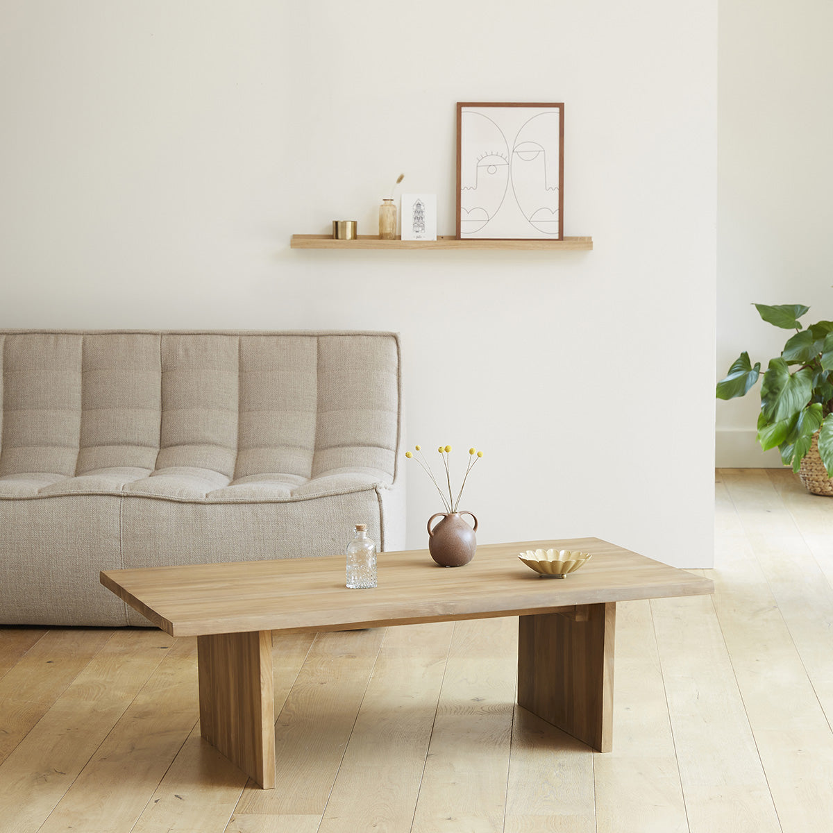 Berah Getah Boston table basse teck massif 120 cm