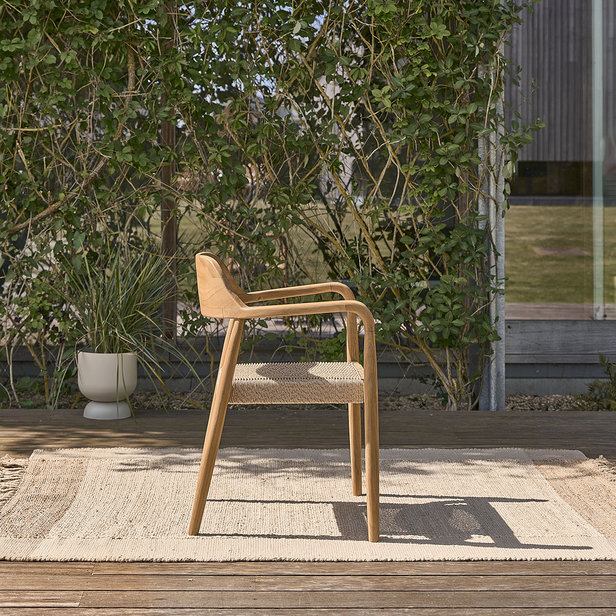 Berah Getah Alizé fauteuil jardin teck cordage
