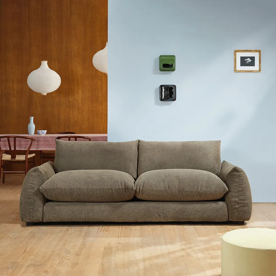 Berah Getah JACQUES canapé 3 places tissu kaki déhoussable