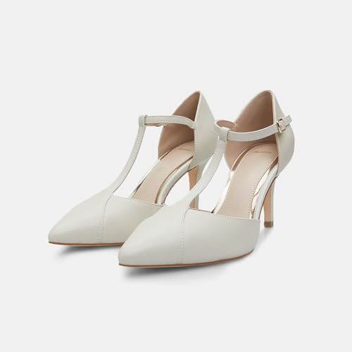 Bata Escarpins T-Bar cuir femme escarpins talon 8 cm