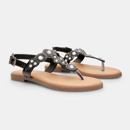 Bata Sandales Femme Bijoux plates élégantes