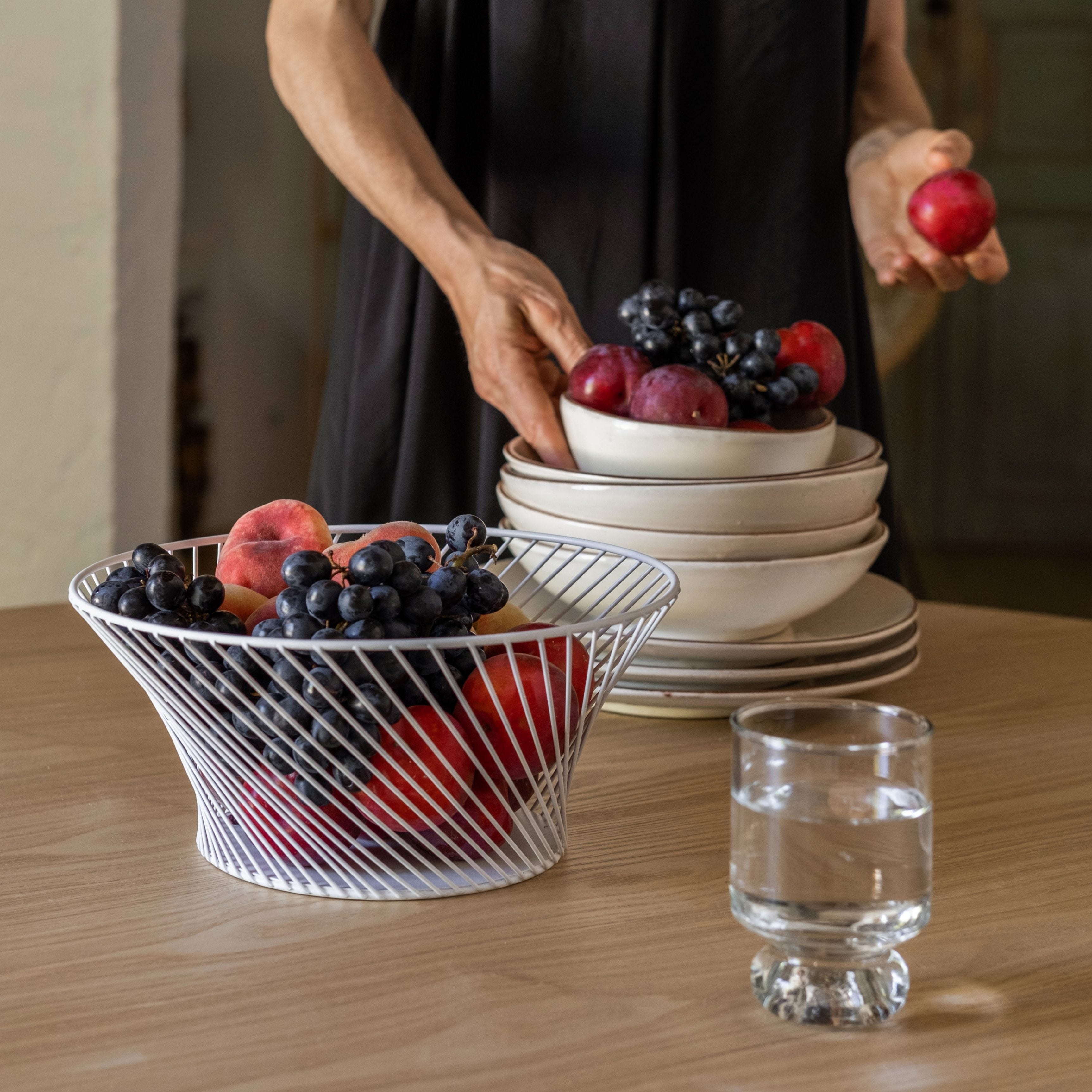 Andrea House corbeille à fruits métal blanc table moderne