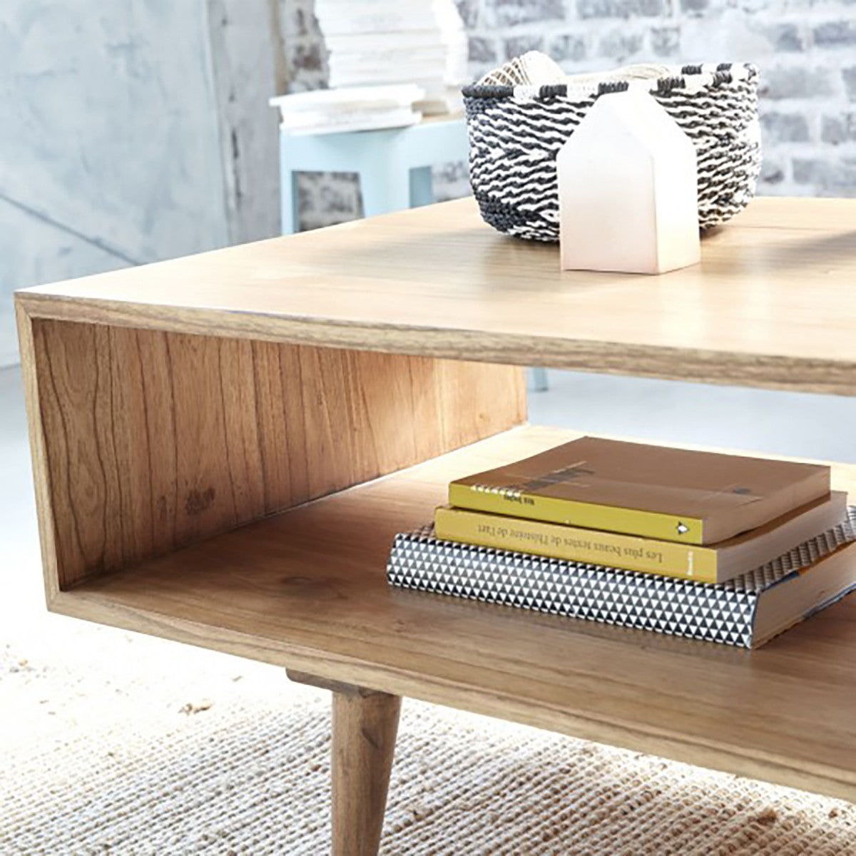 Berah Getah Oscar table basse mindi massif 120 cm