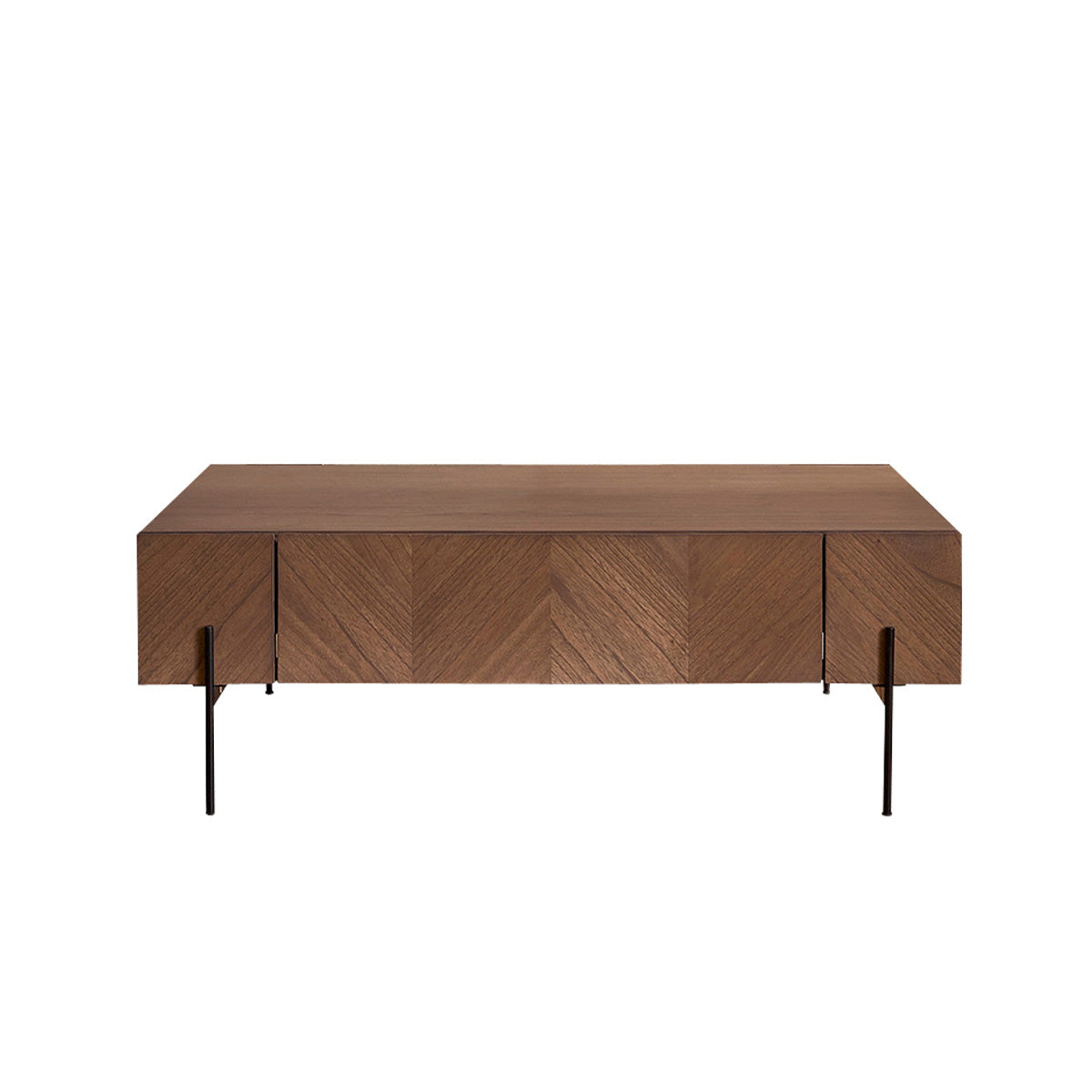 Berah Getah Calix table basse mindi métal 120 cm noyer