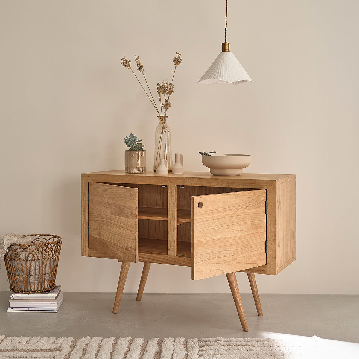 Berah Getah SACHA commode 120 cm mindi naturel