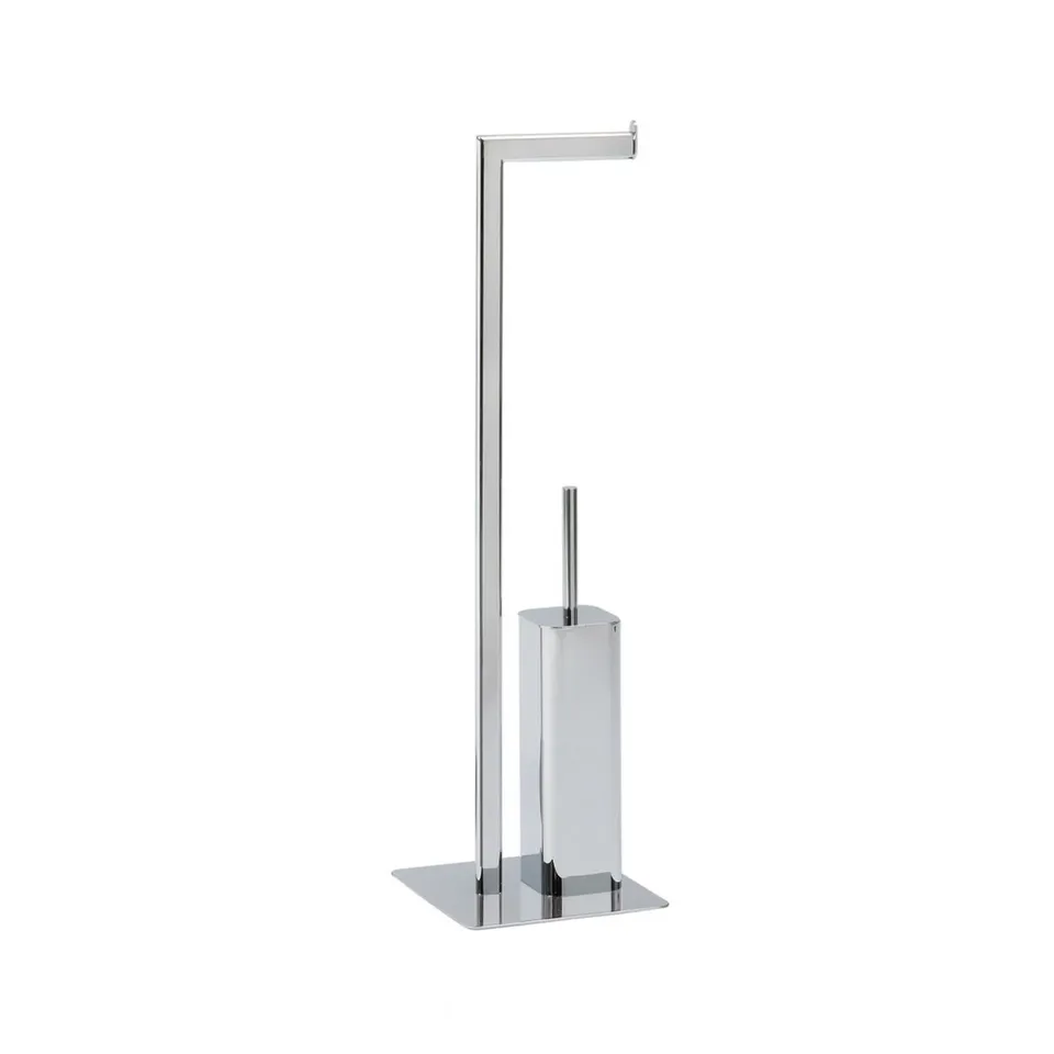 Andrea House Porte-rouleau WC avec brosse métal classique