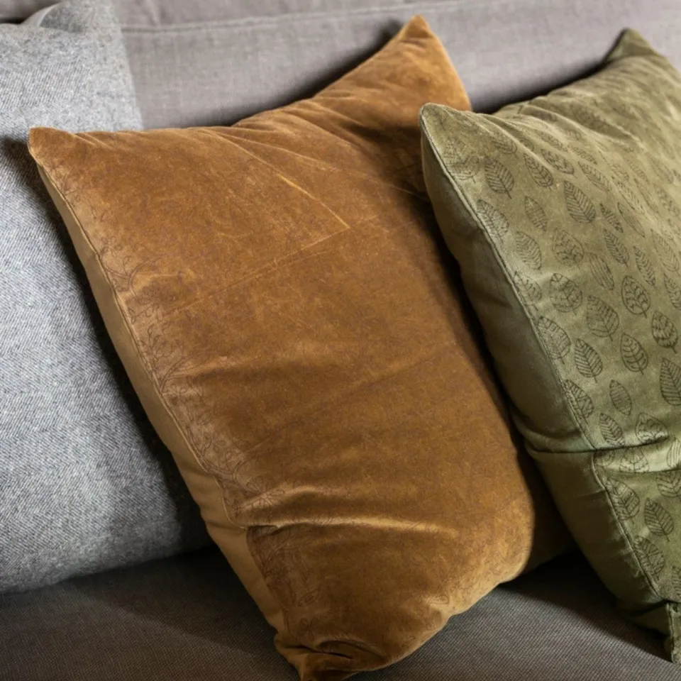 Andrea House Textil coussin canapé coton orange imprimé