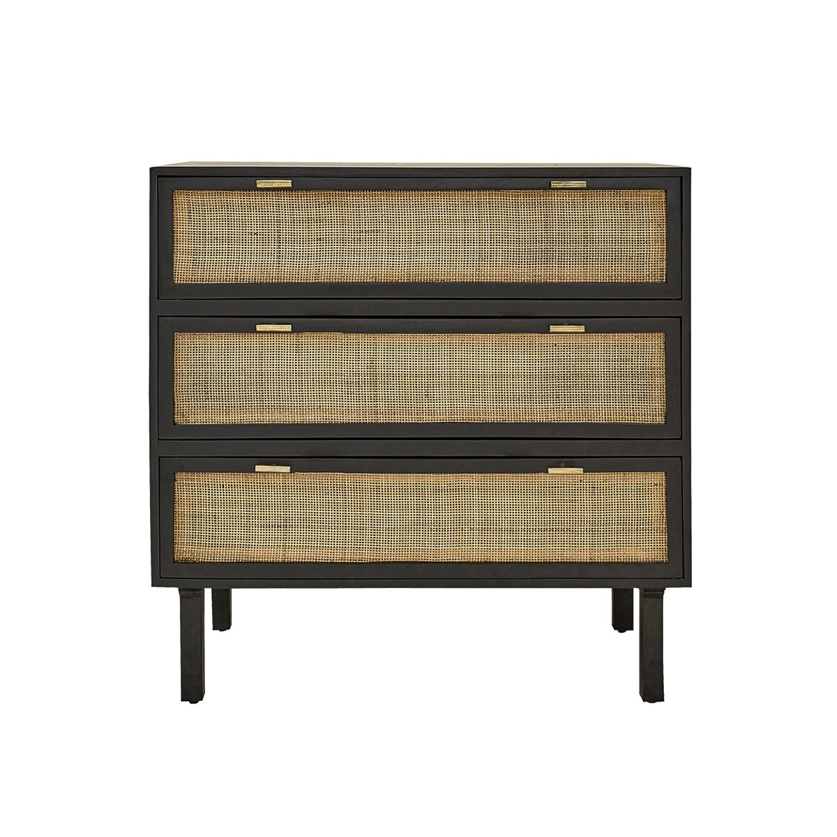Berah Getah Blaise commode manguier cannage noir 90 cm